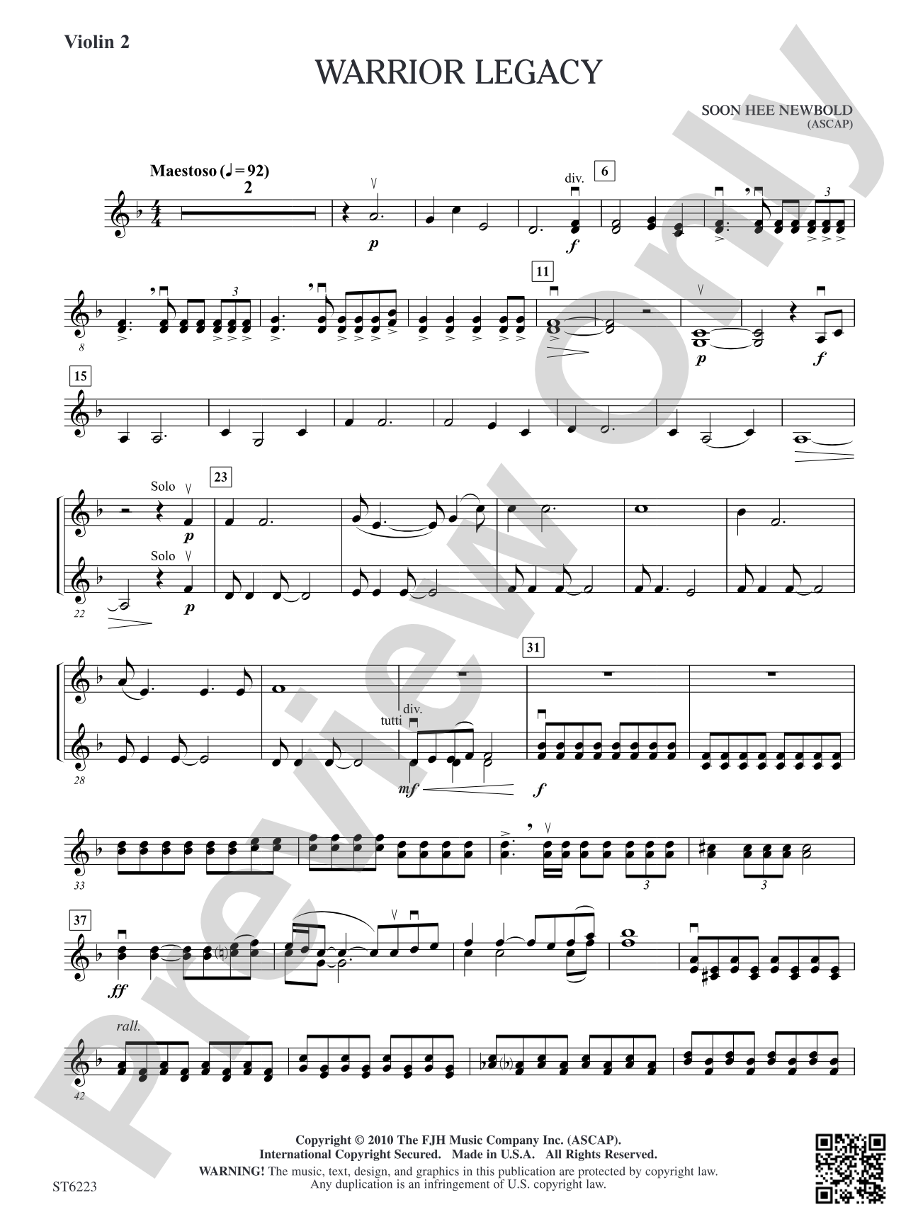 Warrior Legacy: Violin 2