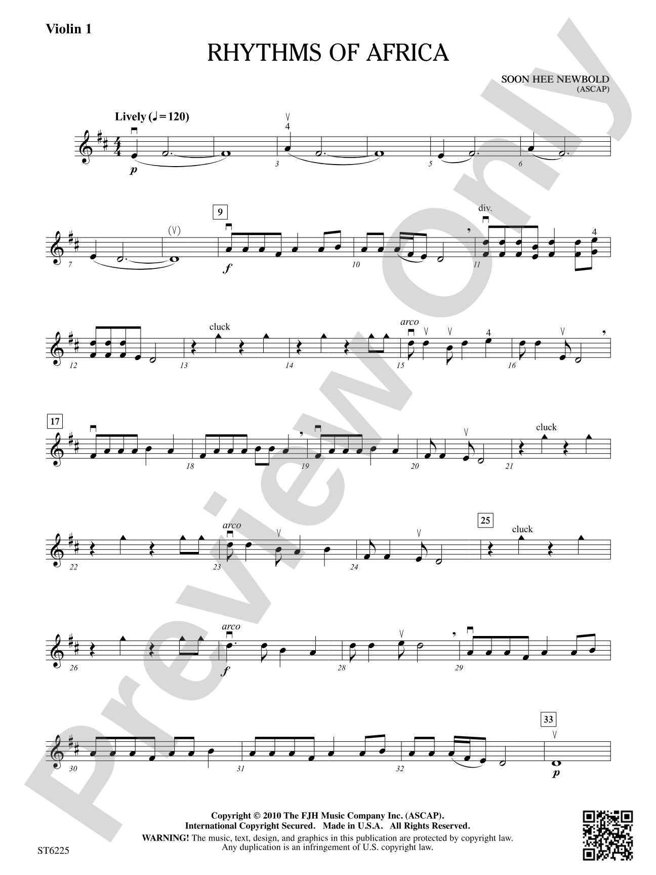 Rhythms of Africa: Violin 1
