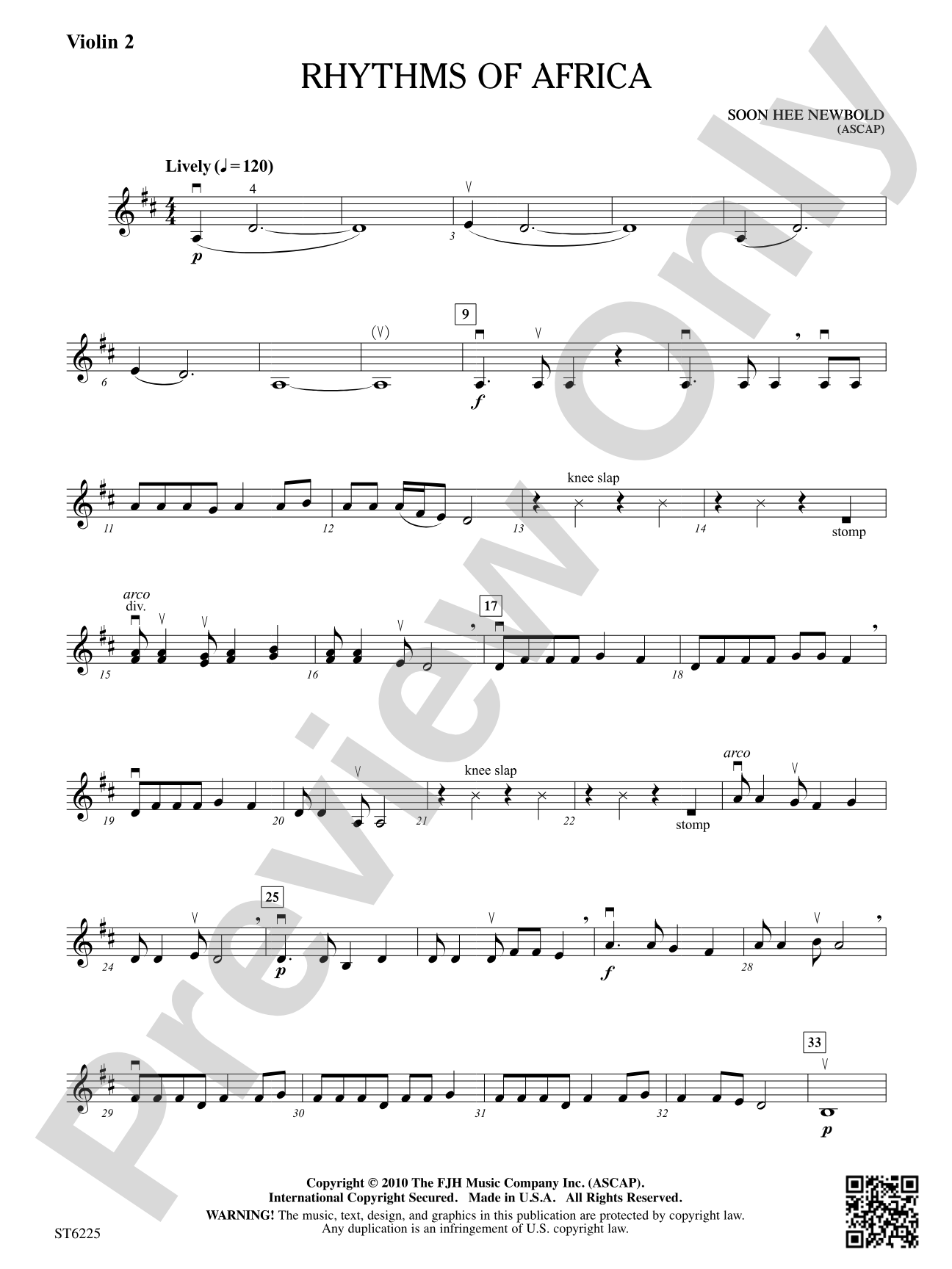 Rhythms of Africa: Violin 2