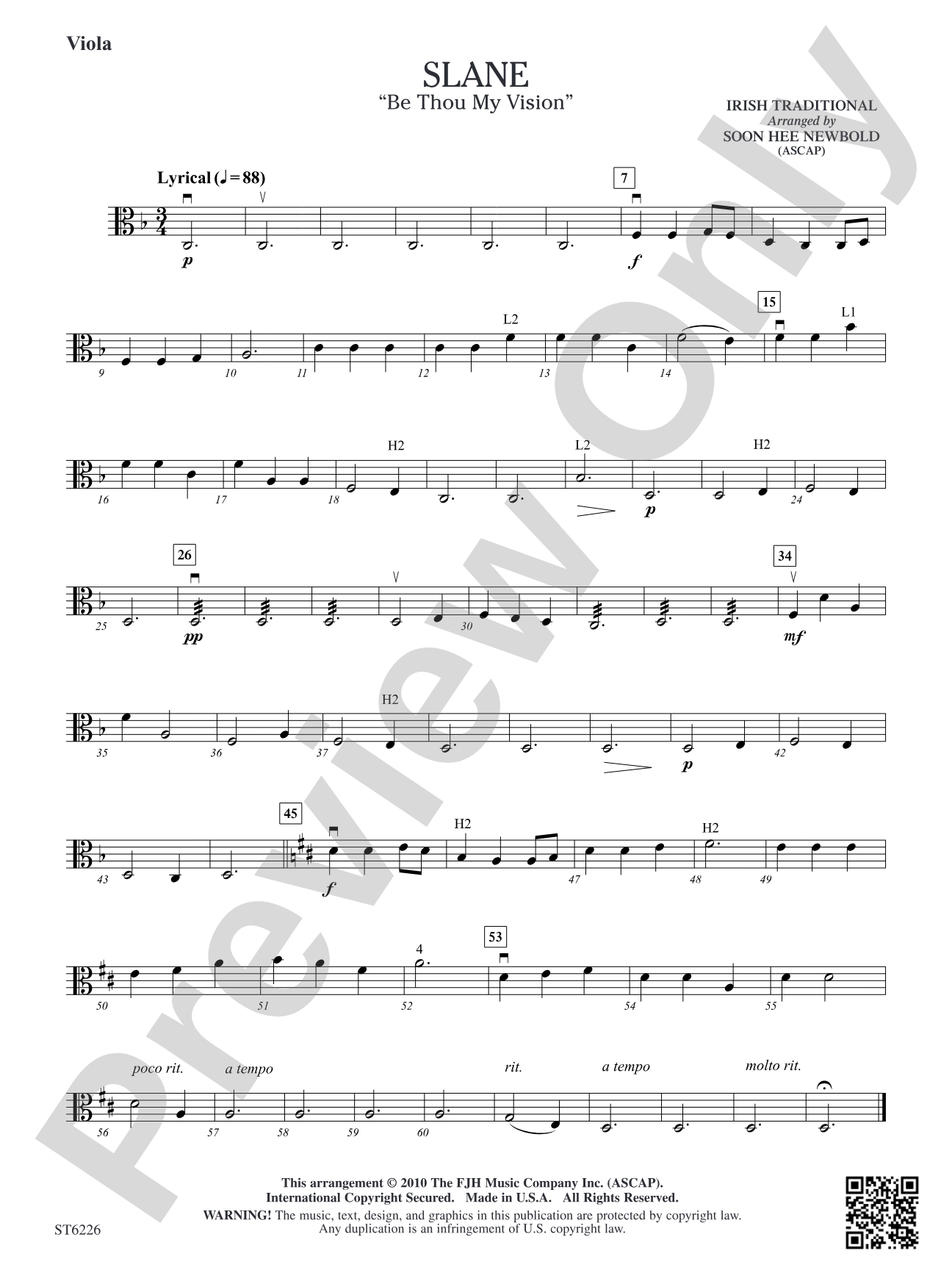 Slane (Be Thou My Vision): Viola