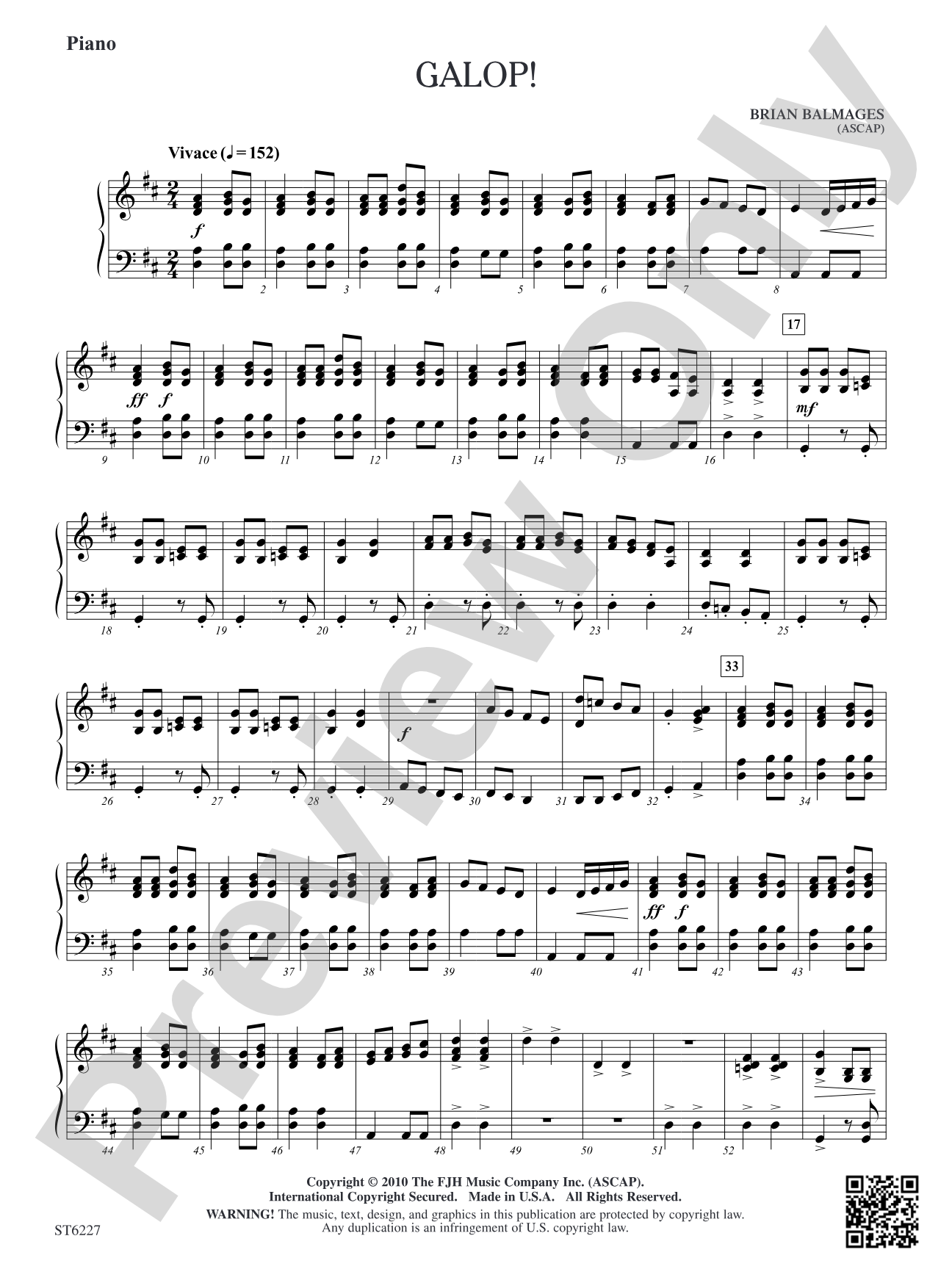 Galop!: Piano