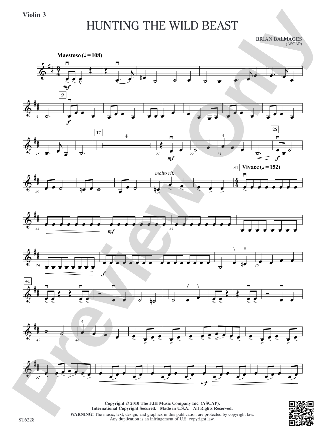Hunting the Wild Beast: Violin 3 (Viola T.C.)