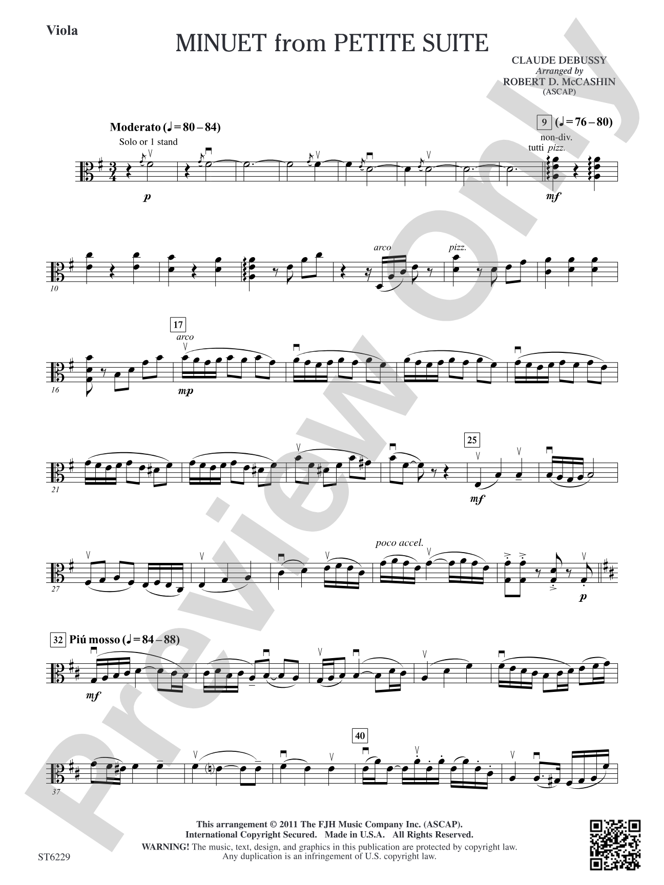 Minuet from Petite Suite: Viola