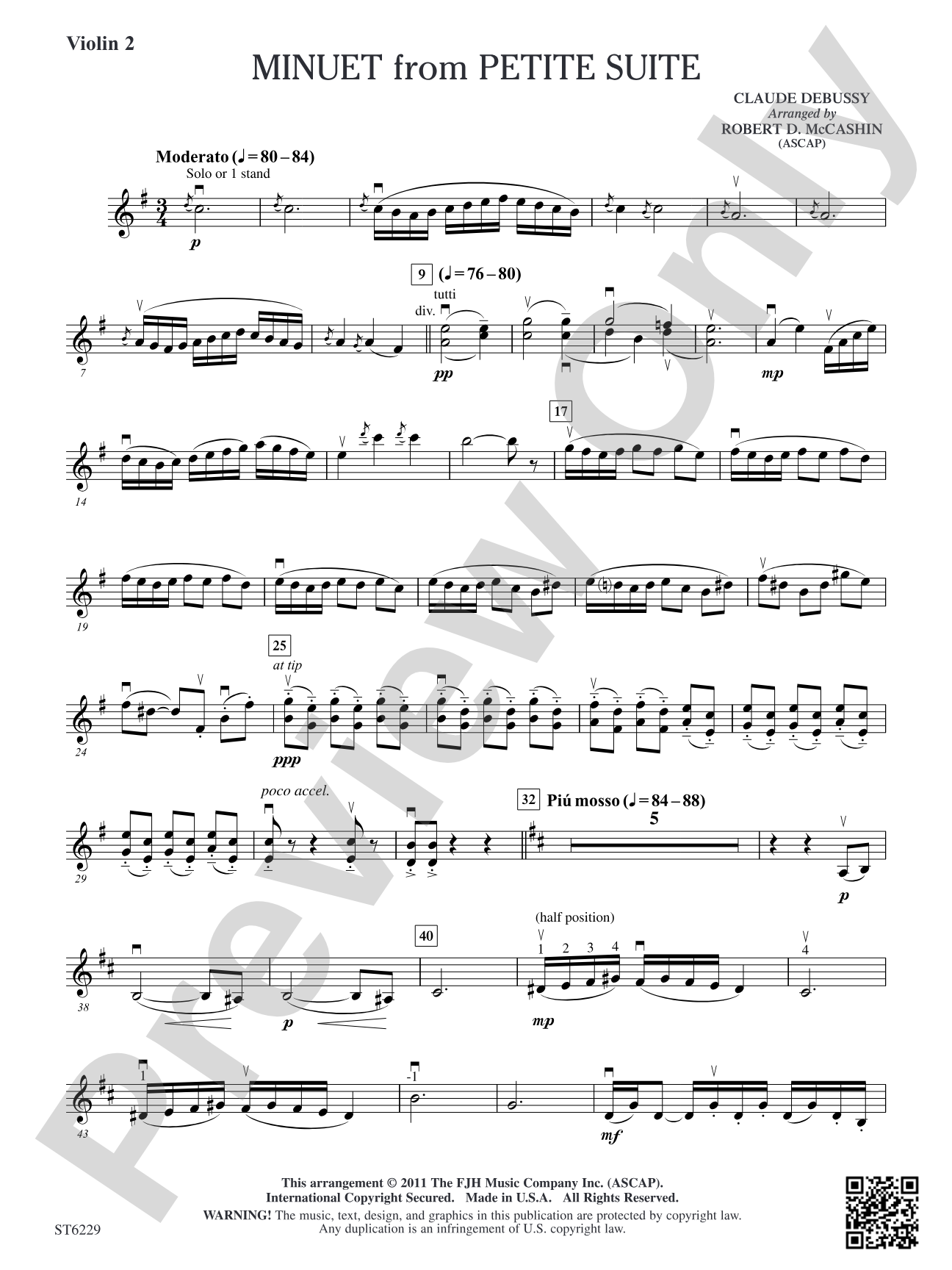 Minuet from Petite Suite: Violin 2