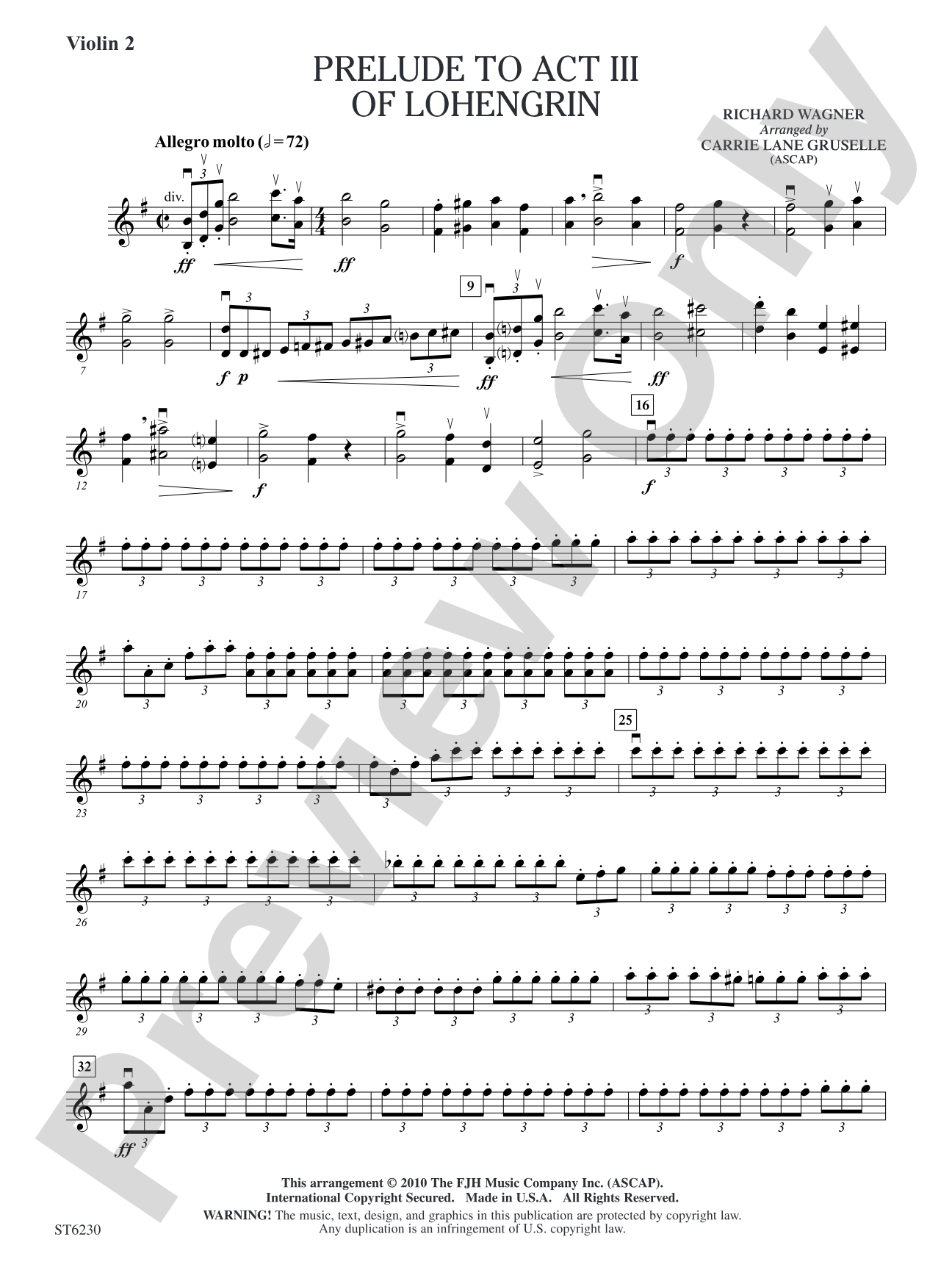 Prelude to Act III of Lohengrin: Violin 2
