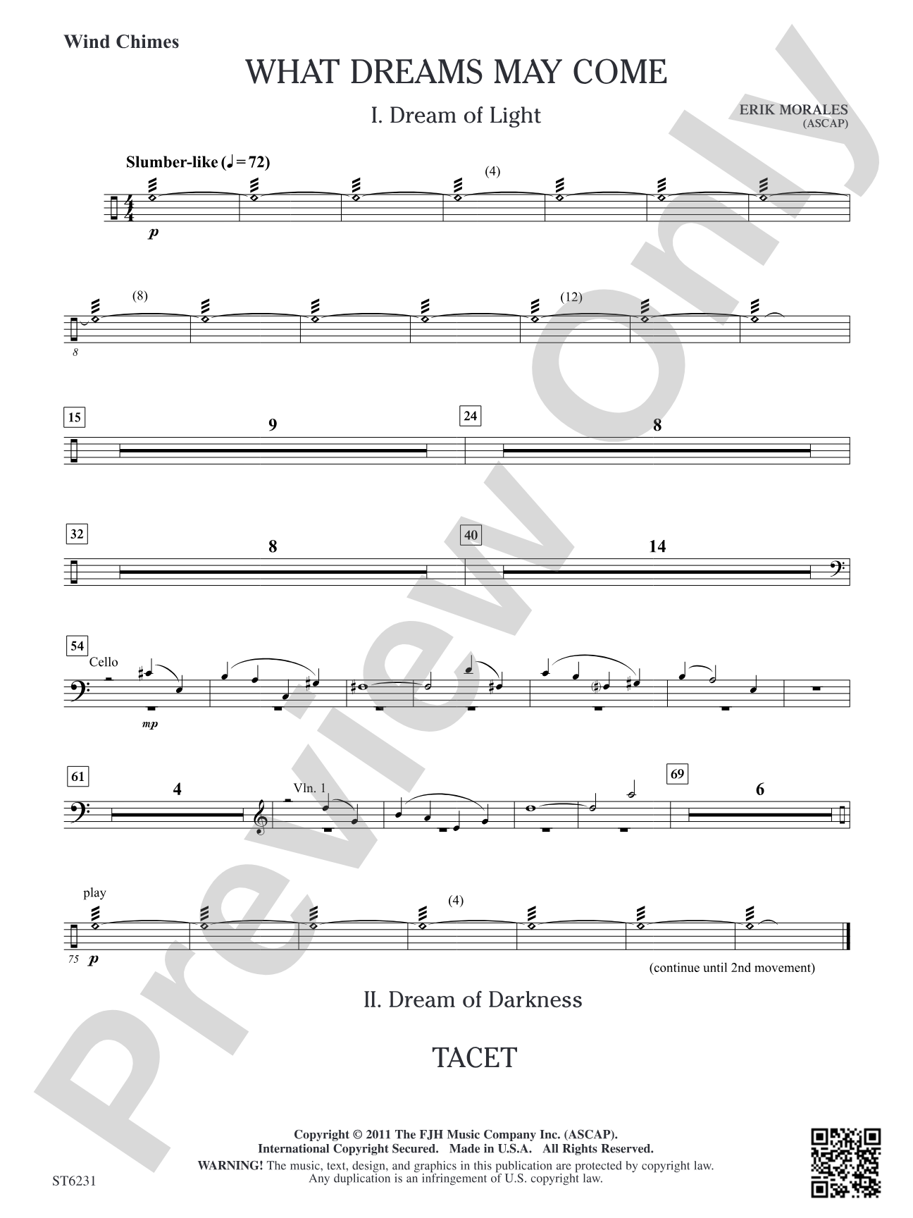What Dreams May Come: Wind Chimes (opt.)