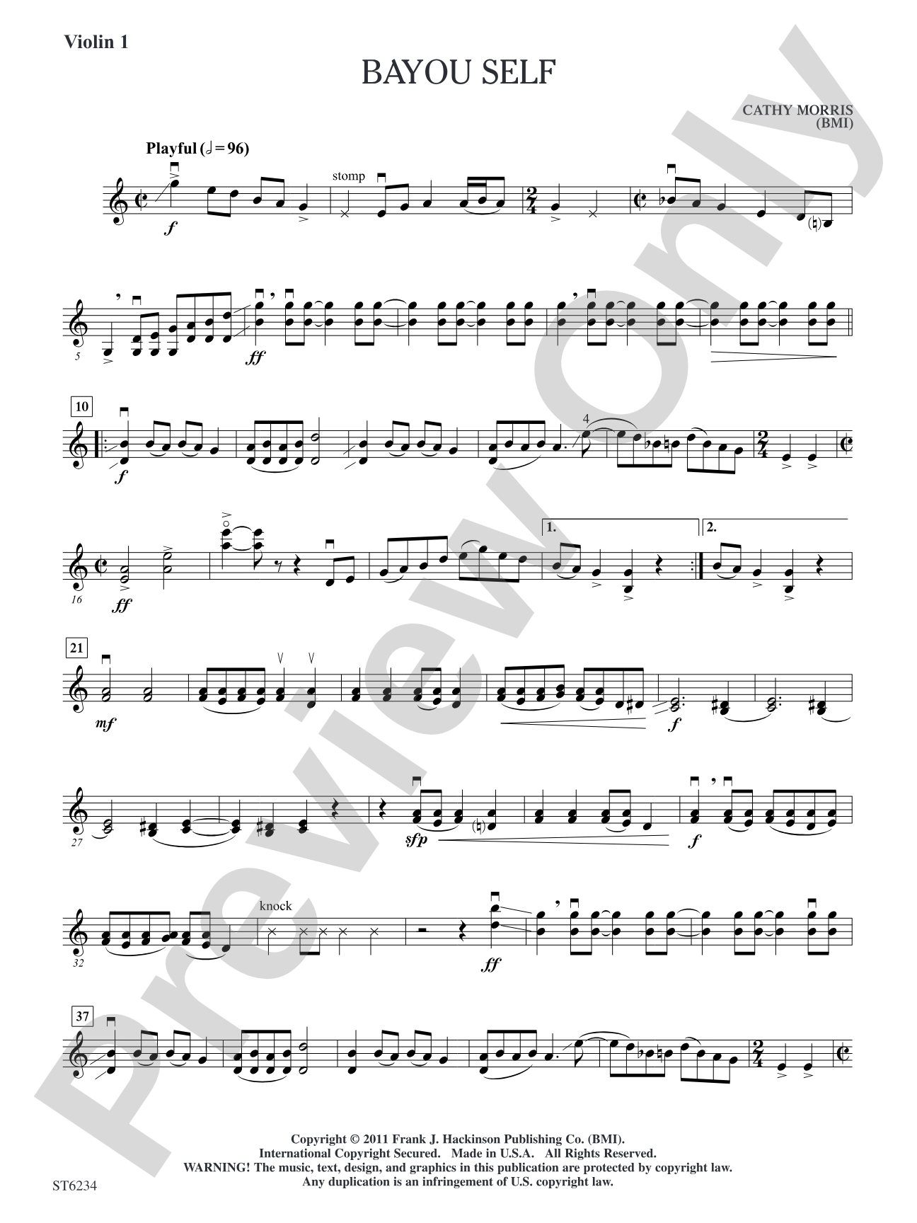 Bayou Self: Violin 1