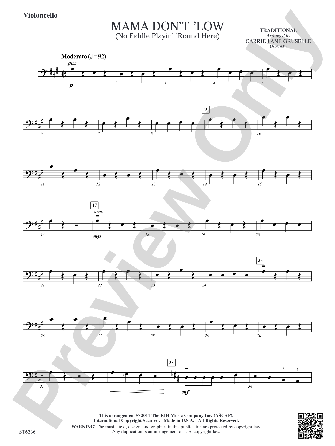 Mama Don't 'Low: Violoncello