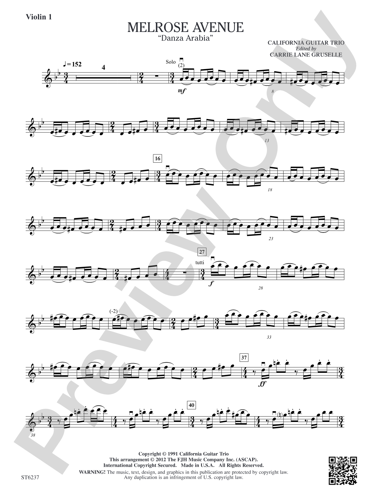 Melrose Avenue: Violin 1