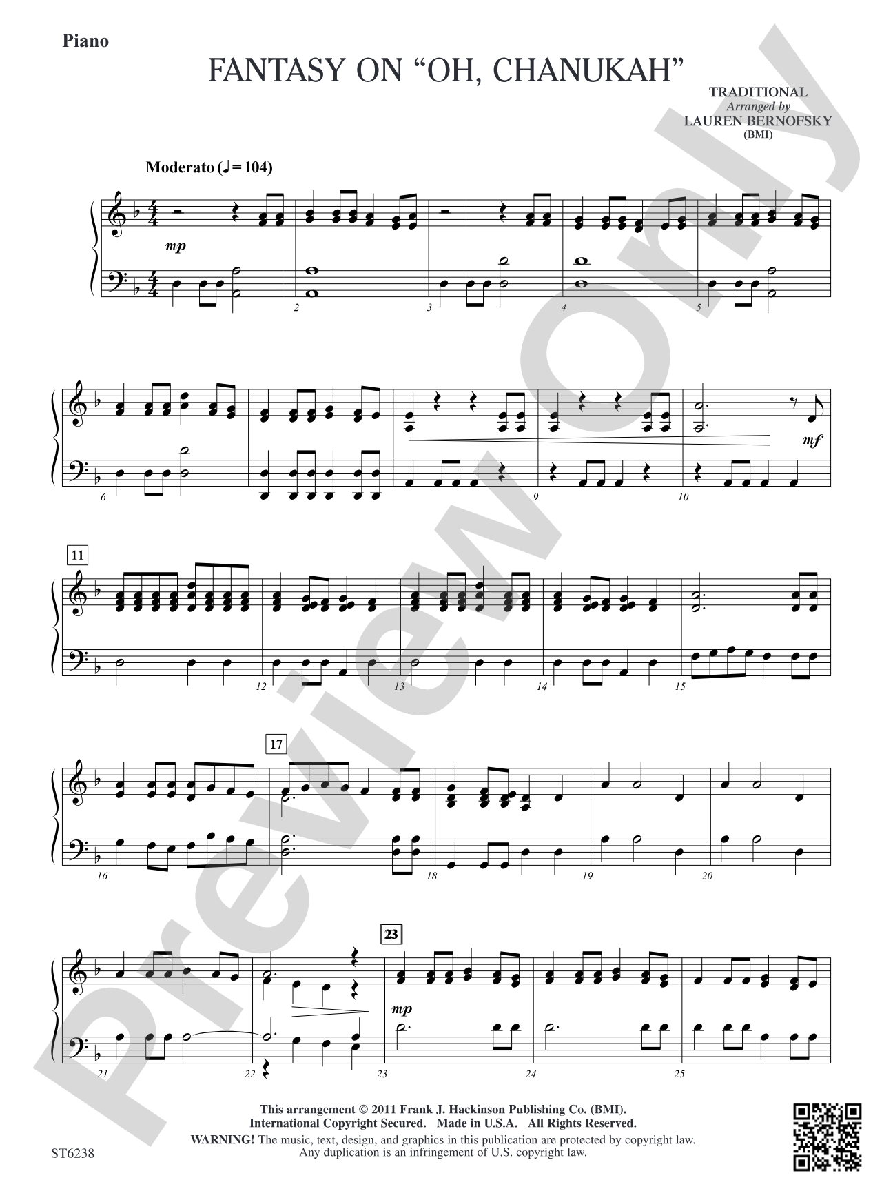 Fantasy on "Oh Chanukah": Piano