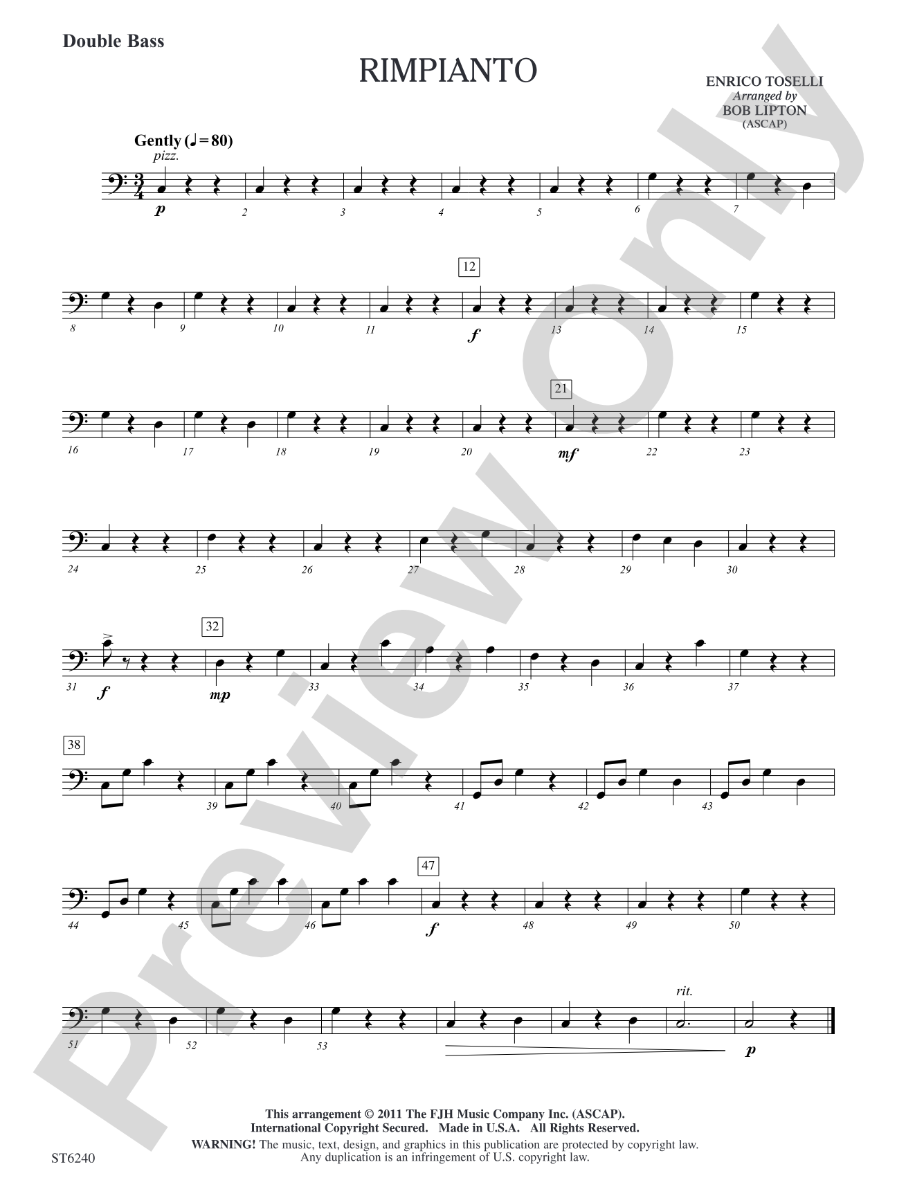 Rimpianto: Double Bass