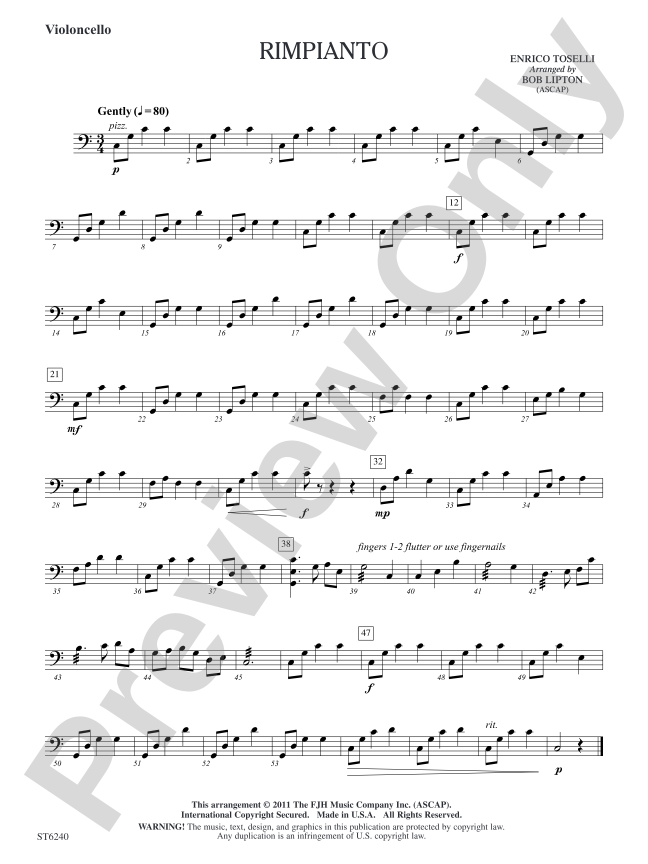 Rimpianto: Violoncello