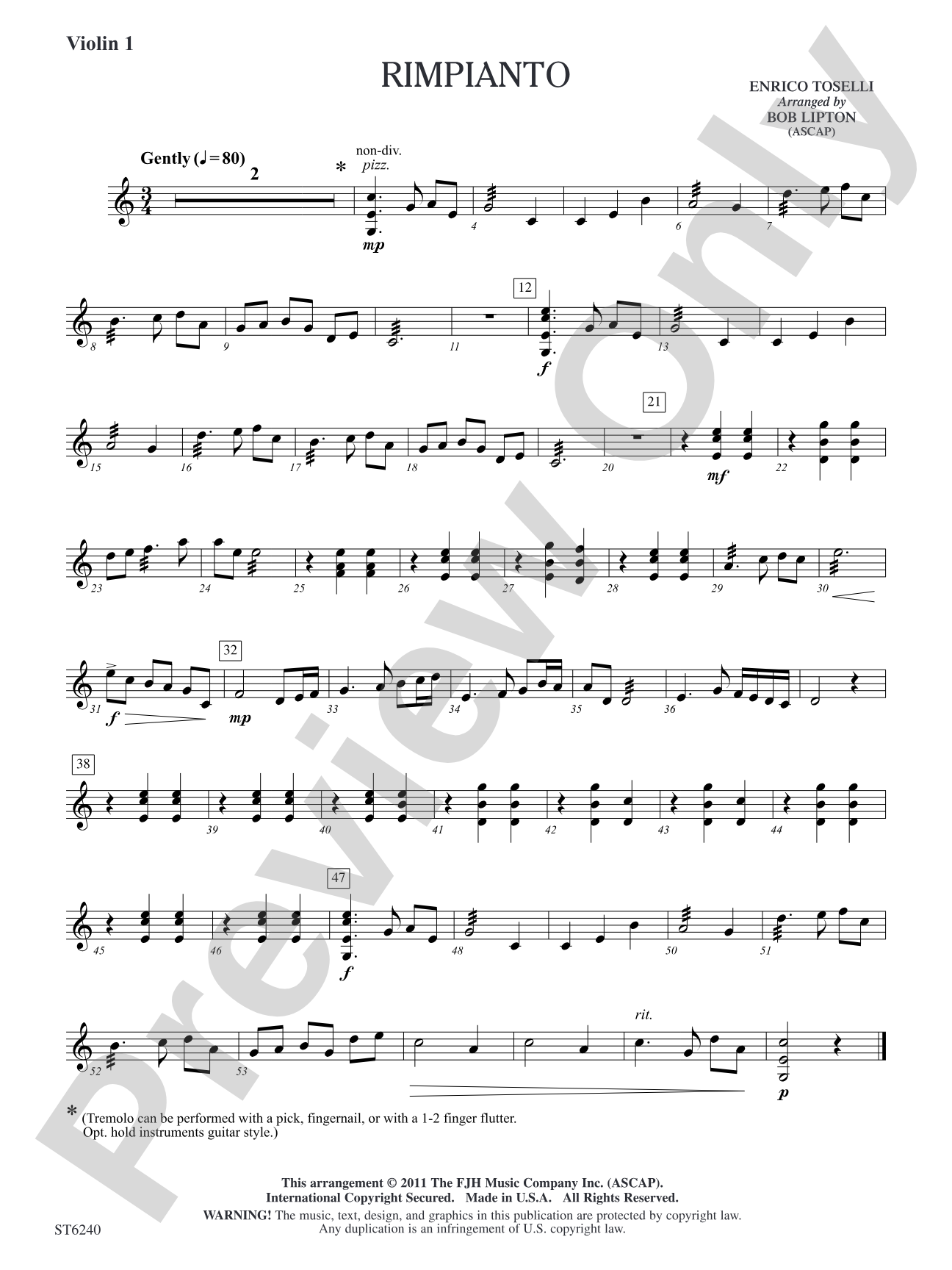 Rimpianto: Violin 1