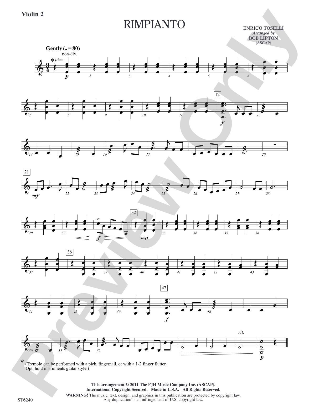 Rimpianto: Violin 2