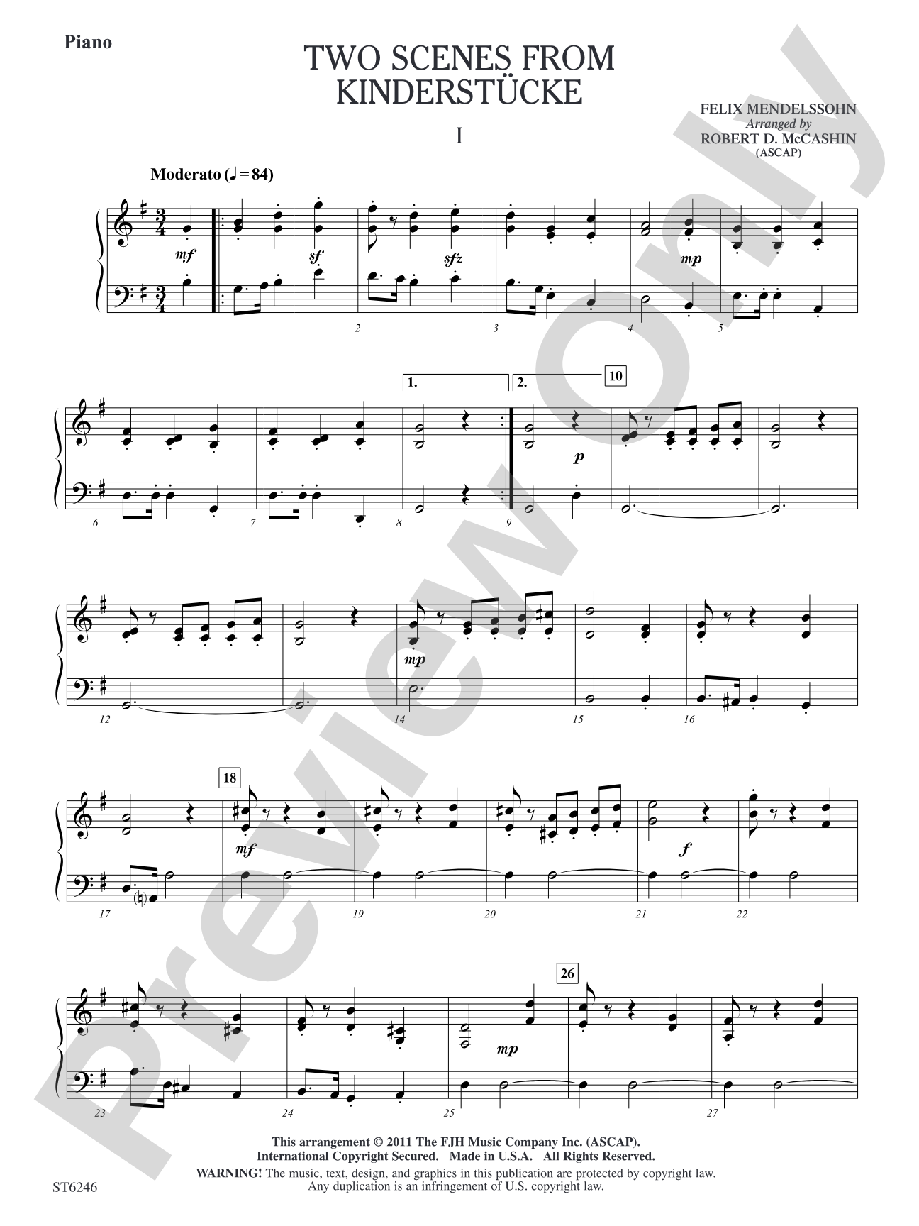 Two Scenes from Kinderstucke: Piano