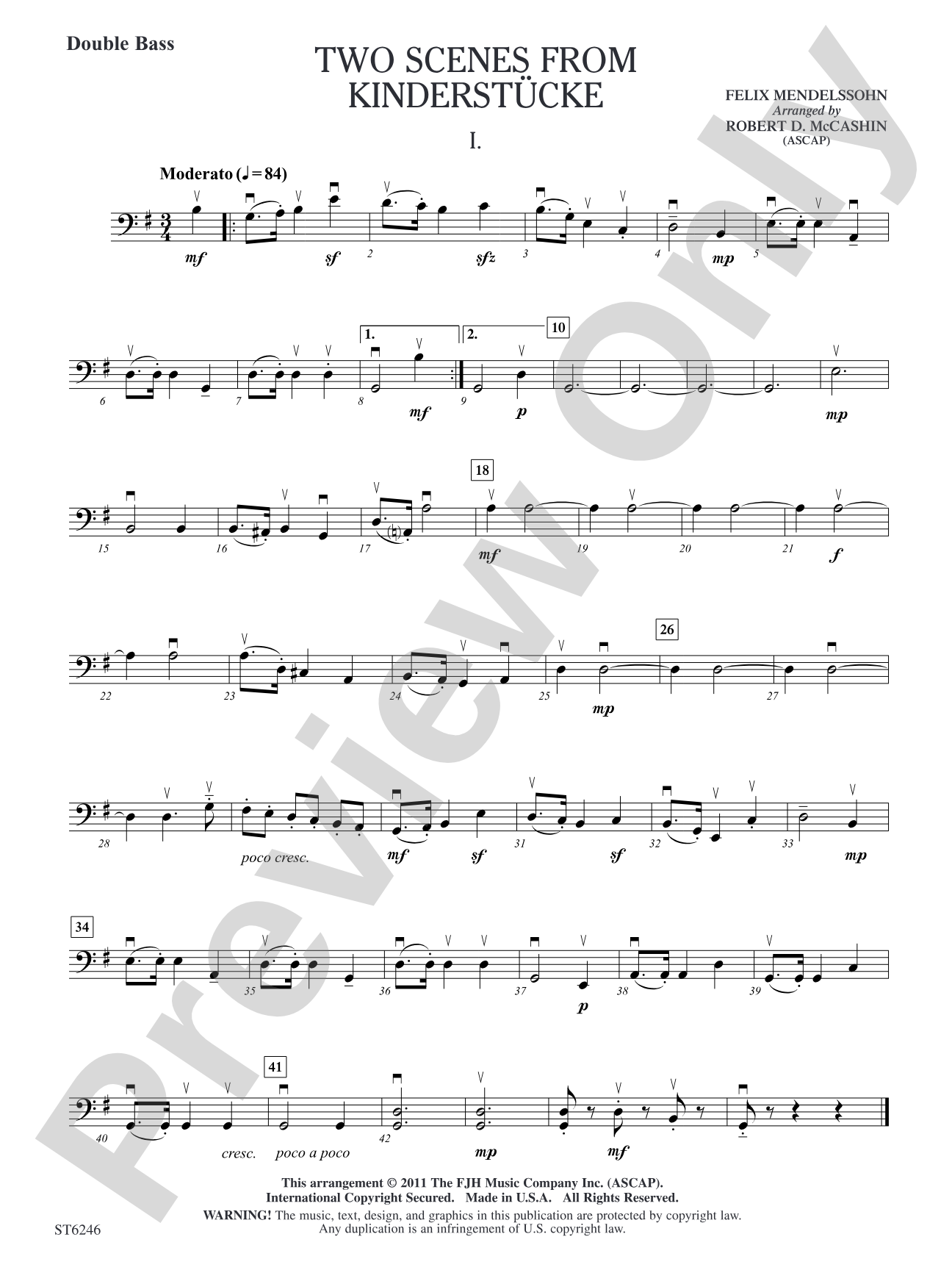 Two Scenes from Kinderstucke: Double Bass