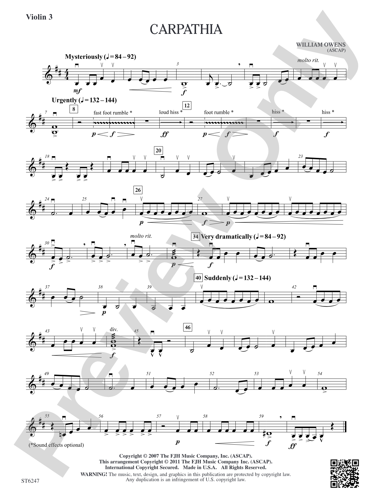 Carpathia: Violin 3 (Viola T.C.)