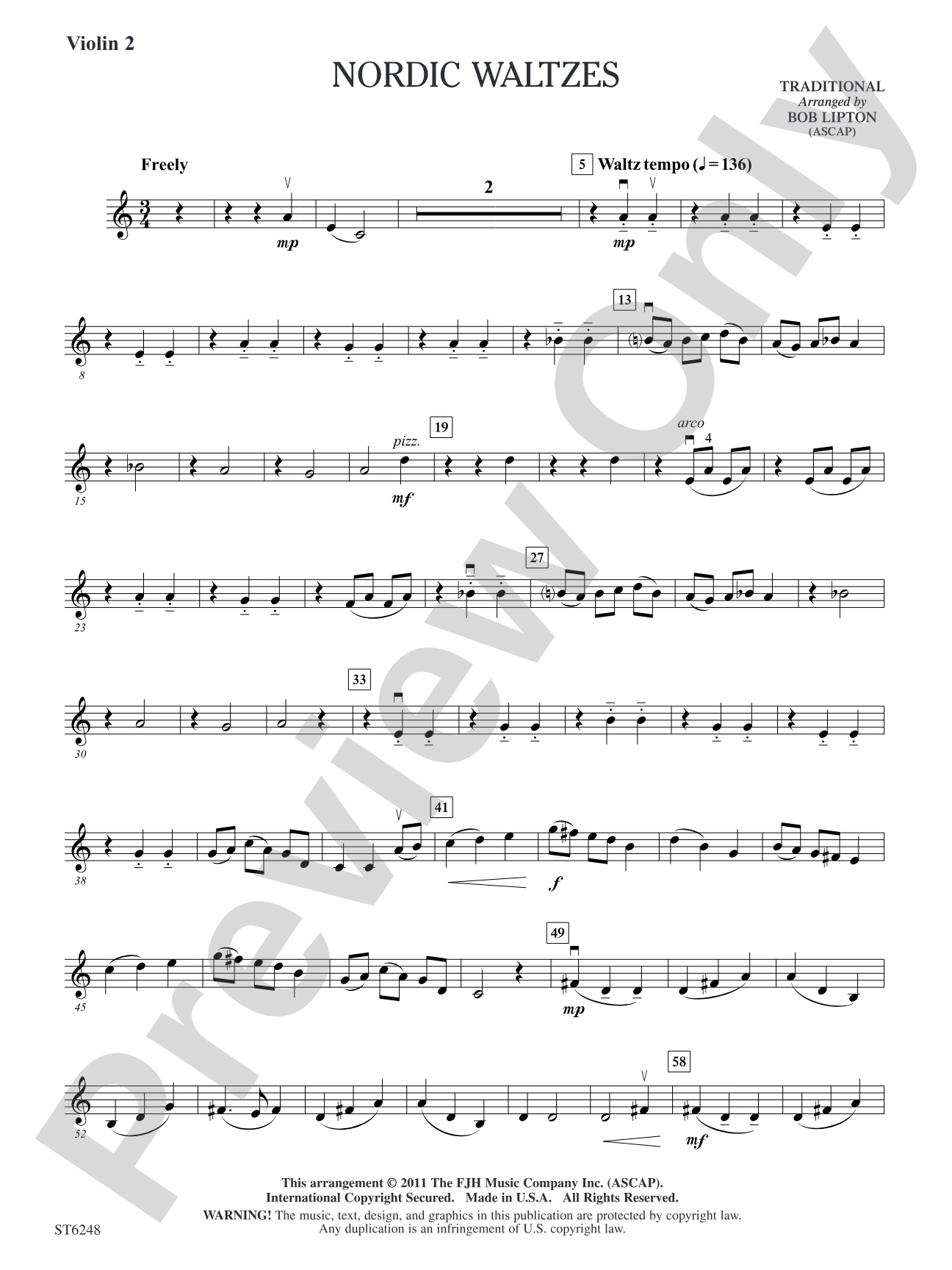 Nordic Waltzes: Violin 2