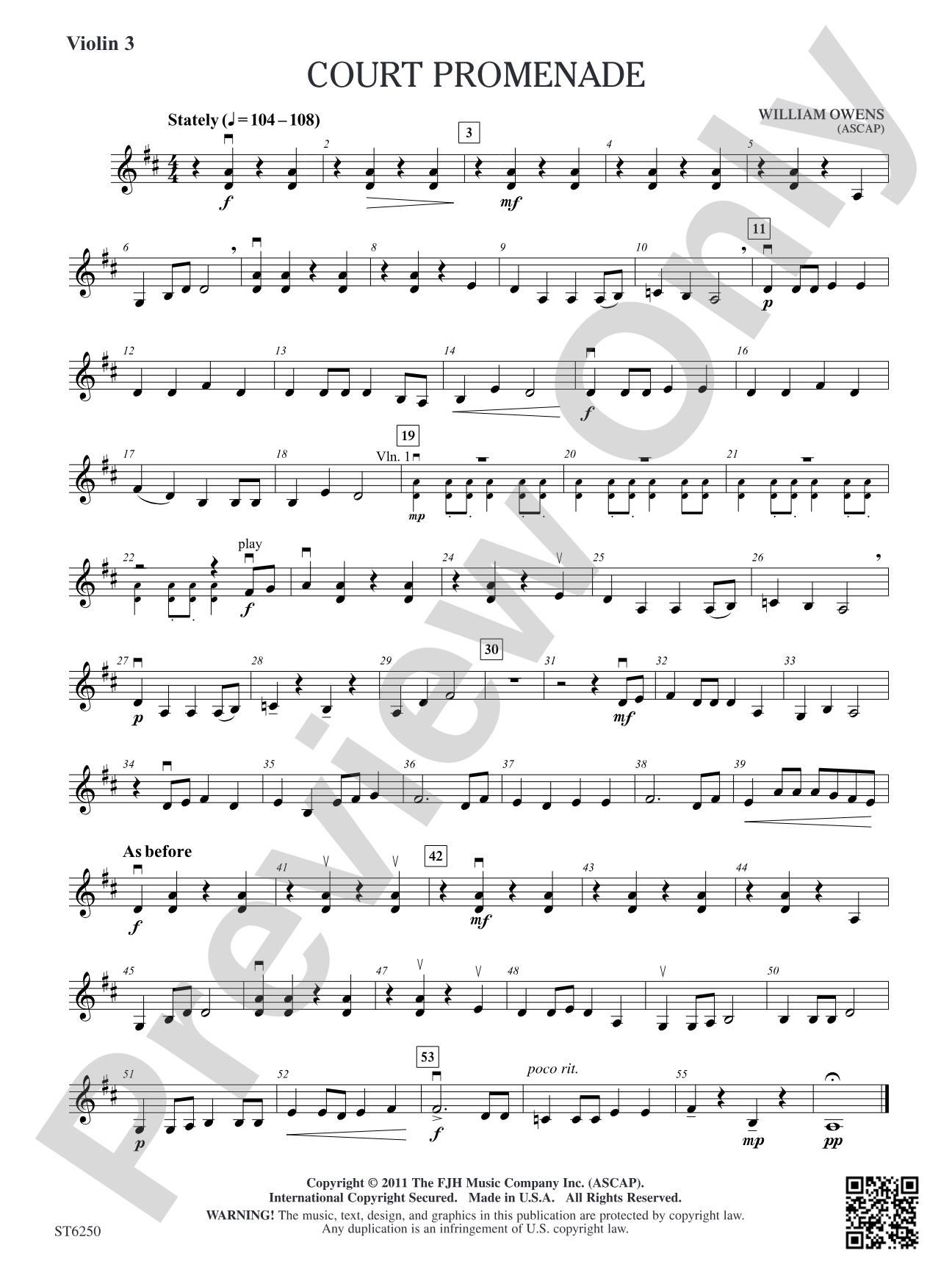 Court Promenade: Violin 3 (Viola T.C.)