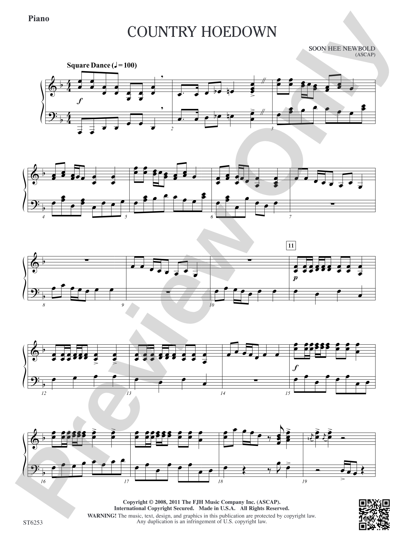 Country Hoedown: Piano