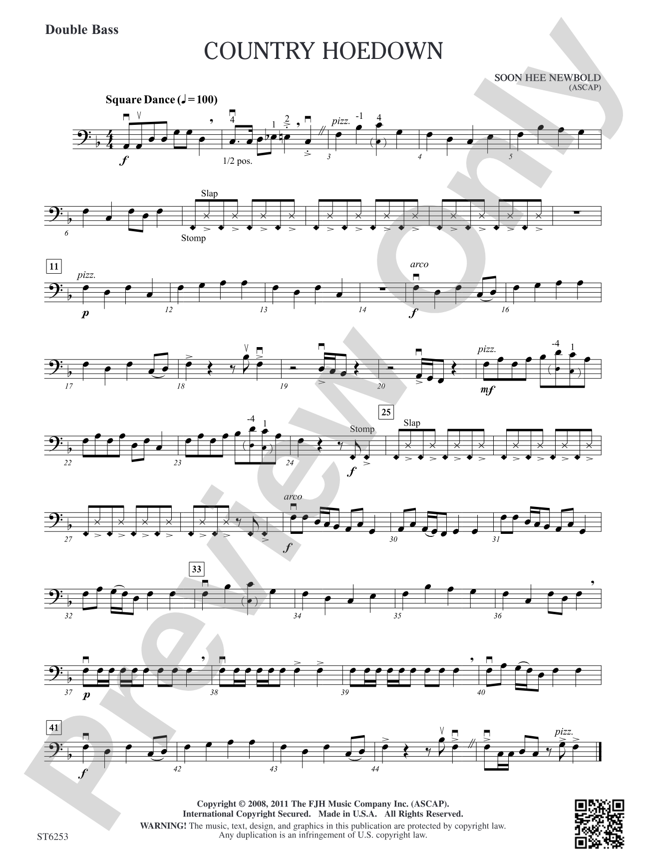 Country Hoedown: Double Bass