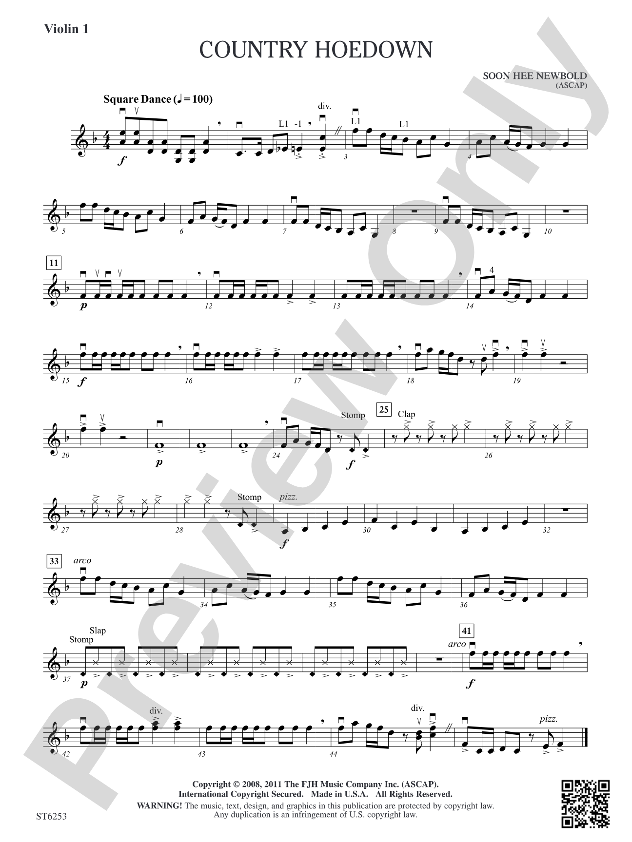 Country Hoedown: Violin 1
