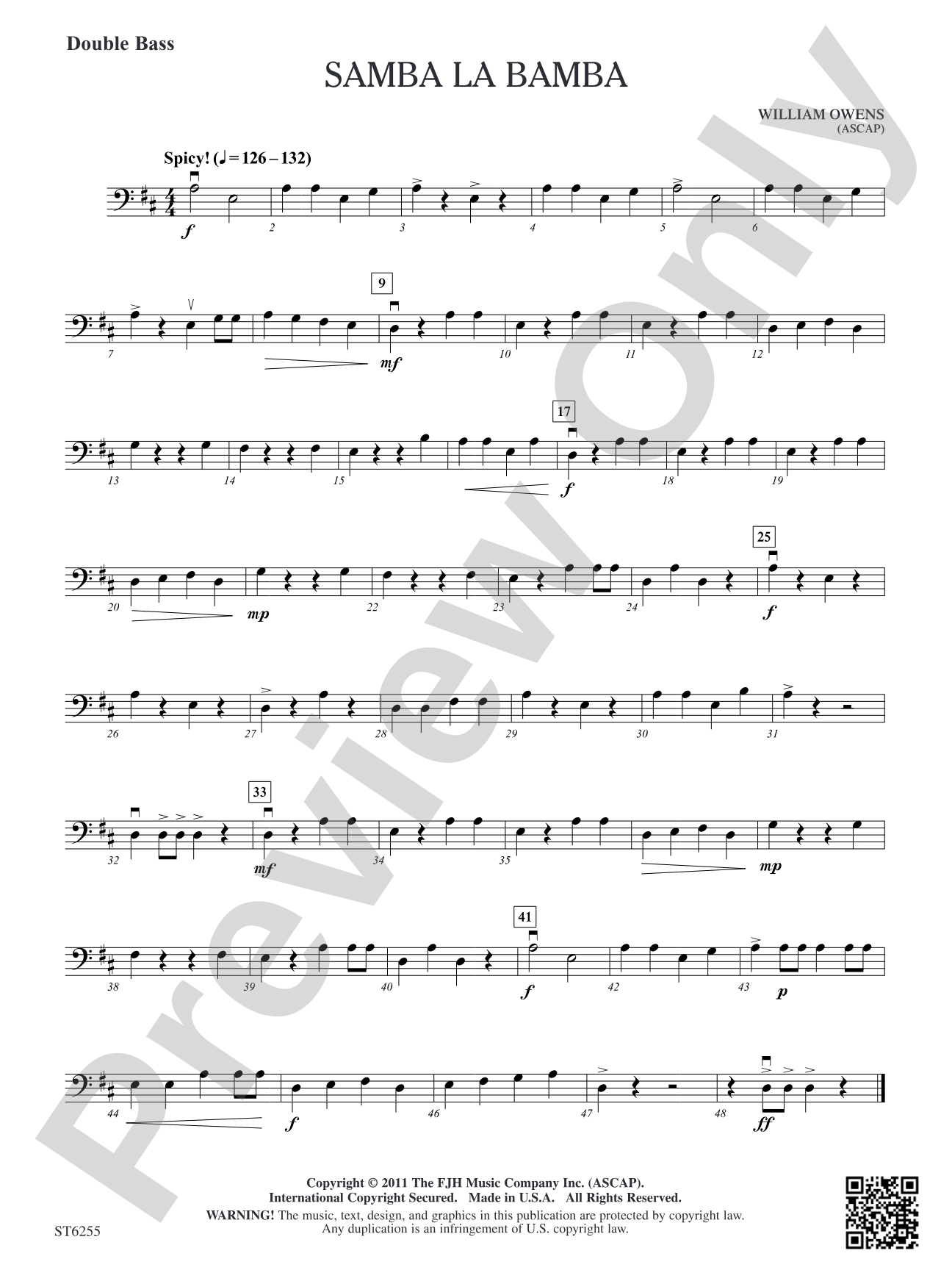 Samba La Bamba: Double Bass