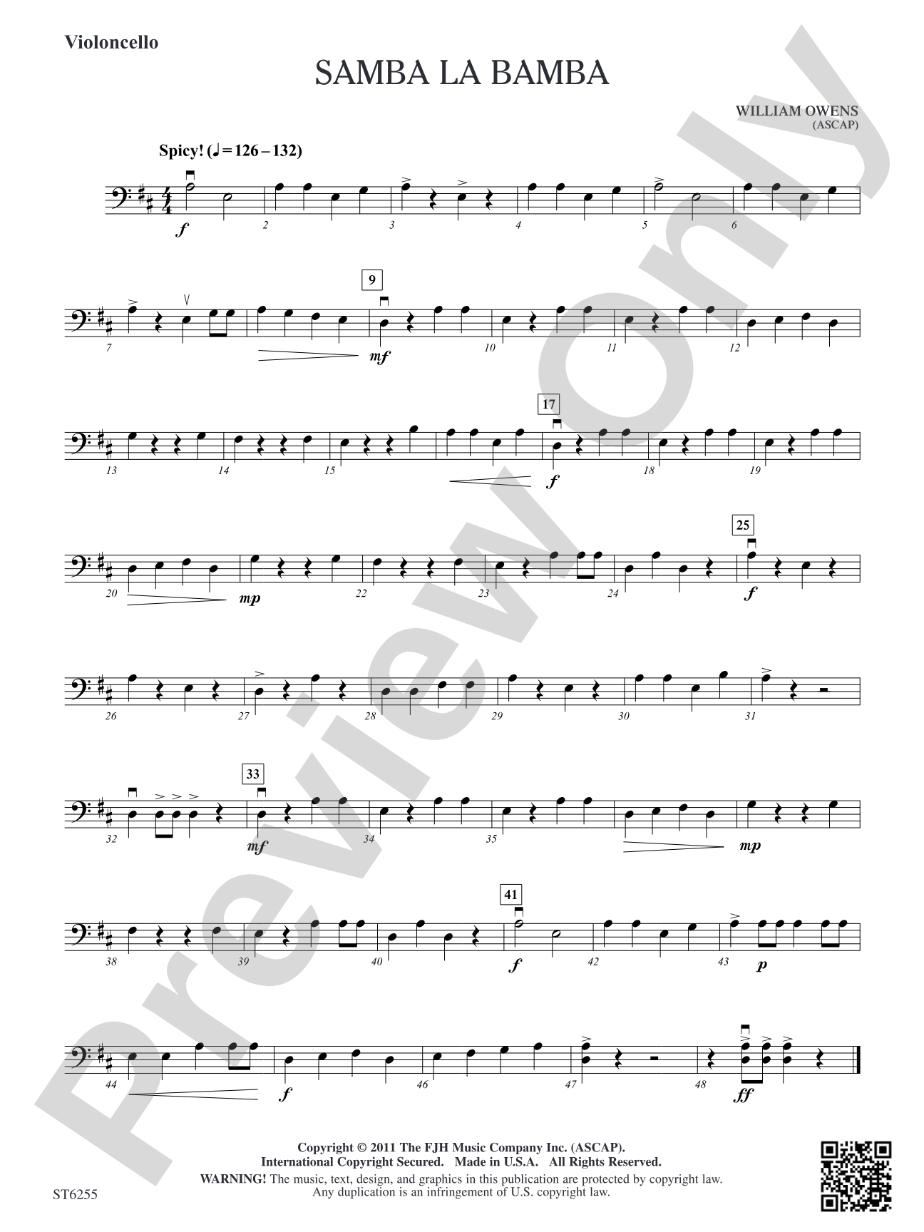 Samba La Bamba: Violoncello