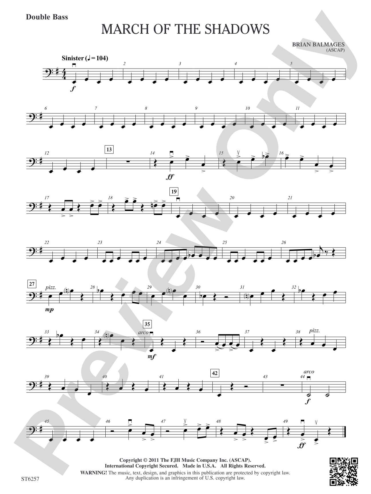 March of the Shadows: Double Bass