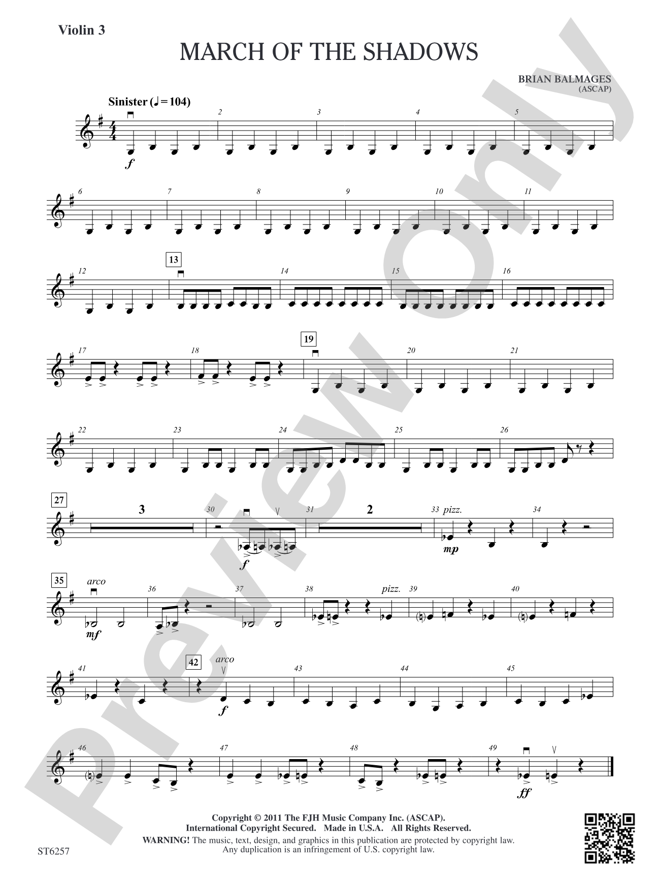 March of the Shadows: Violin 3 (Viola T.C.)