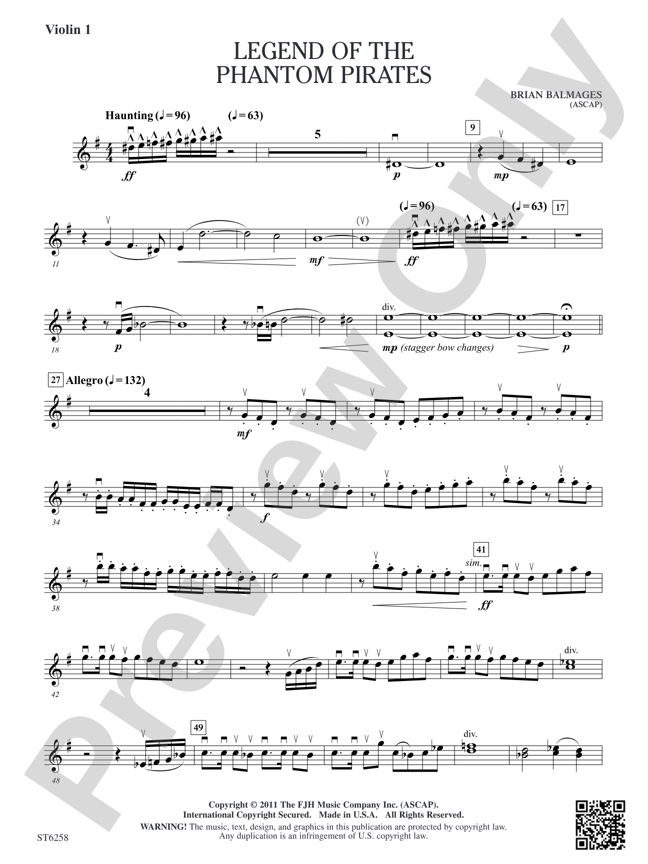 Legend of the Phantom Pirates: Violin 1