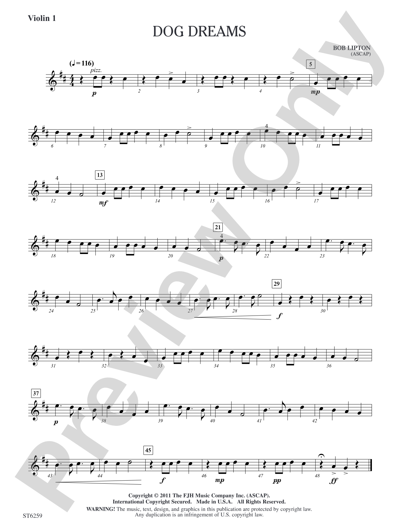 Dog Dreams: Violin 1