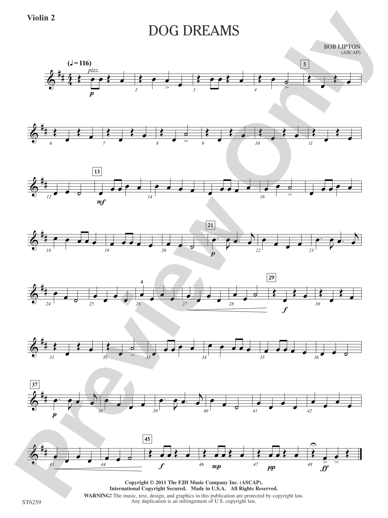 Dog Dreams: Violin 2 (Viola T.C.)