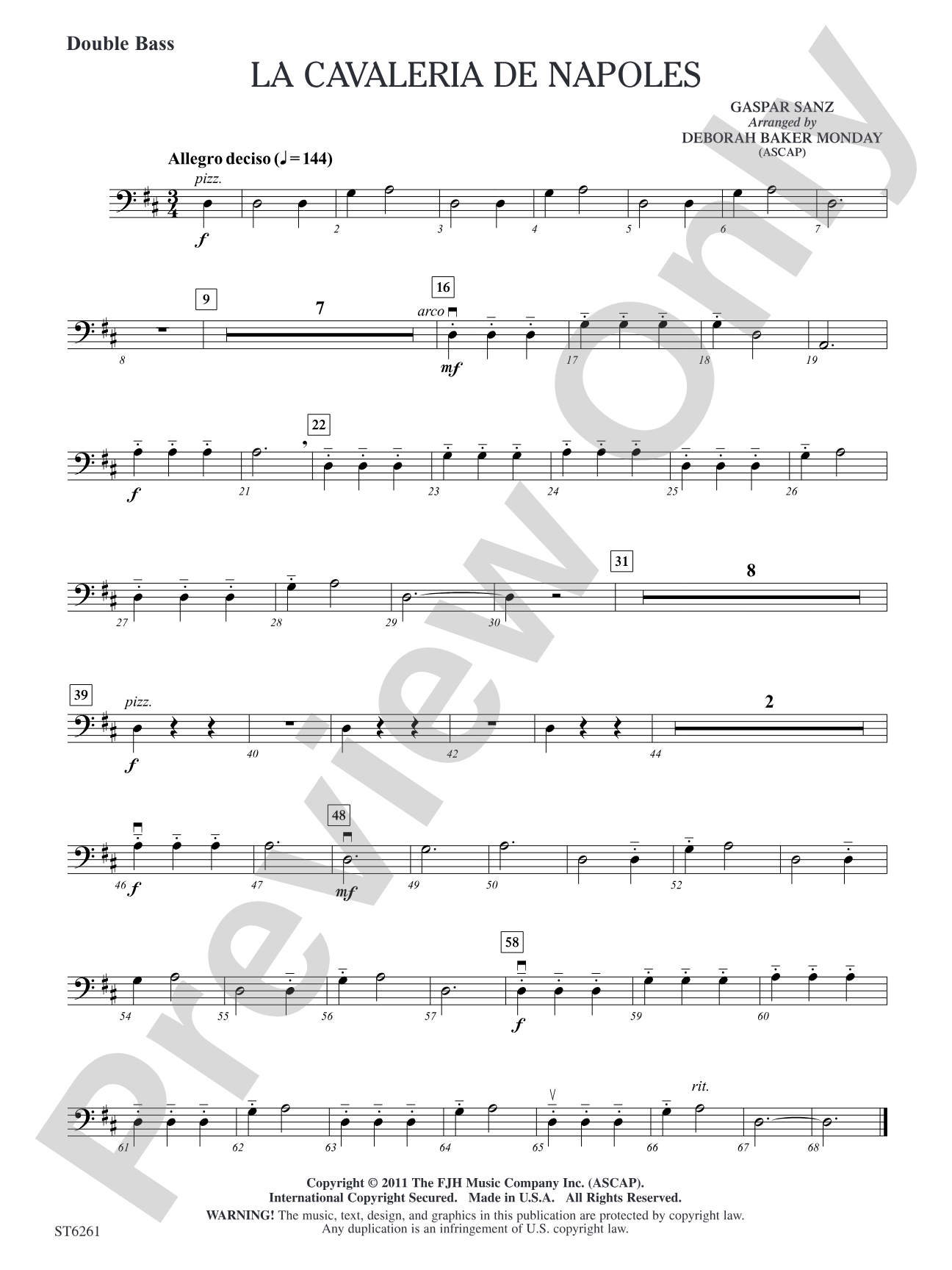 La Cavaleria de Napoles: Double Bass