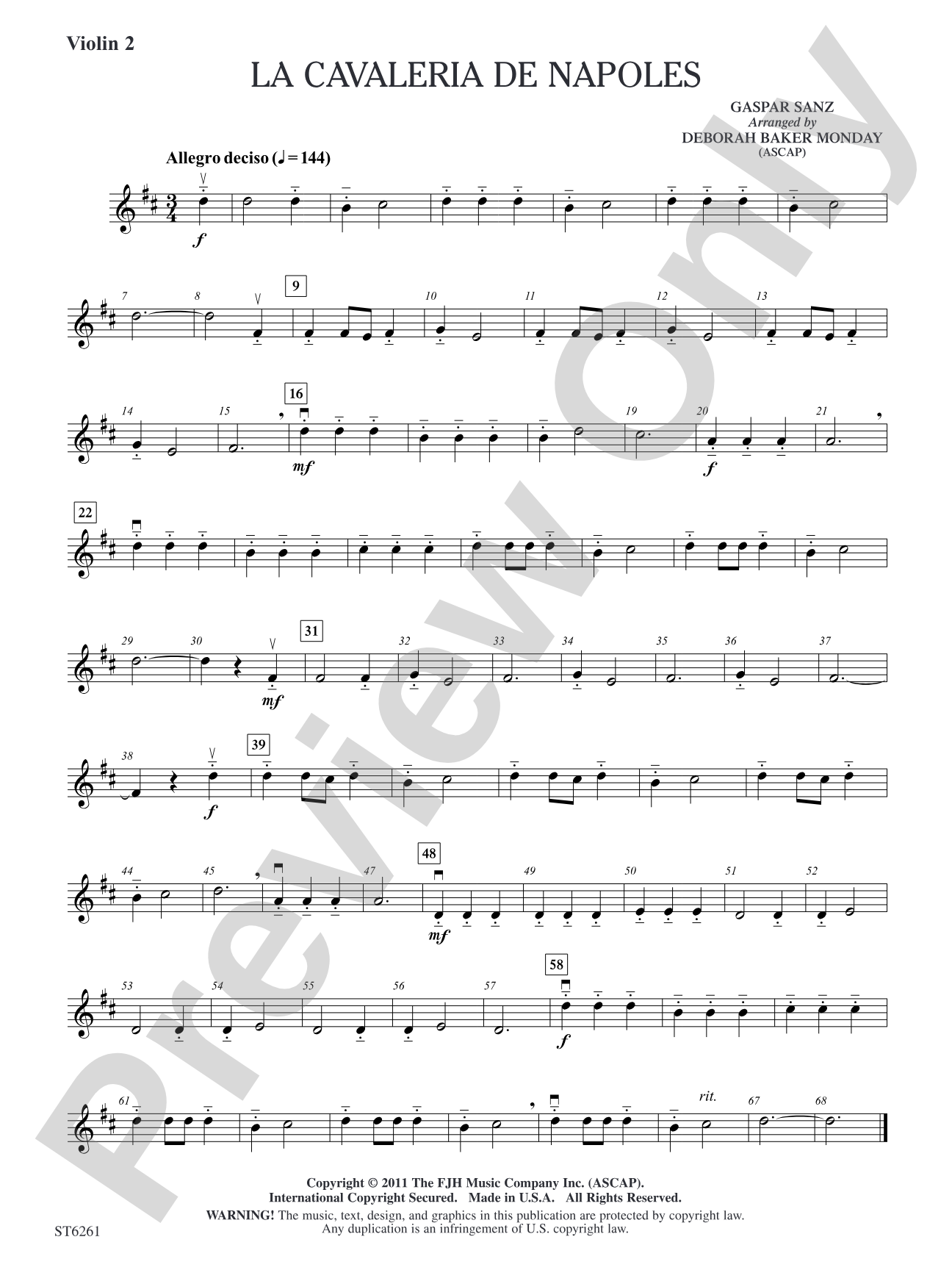 La Cavaleria de Napoles: Violin 2