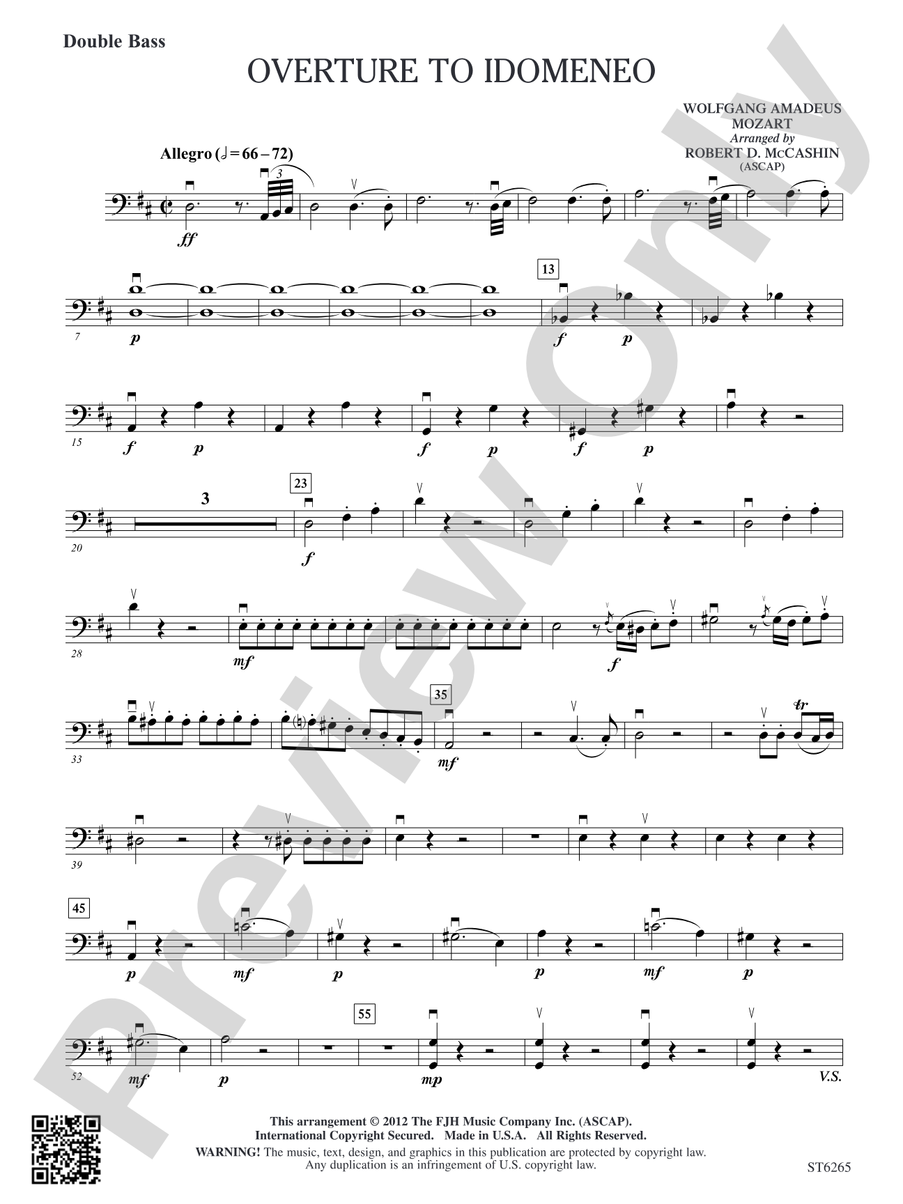 Overture to Idomeneo: Double Bass