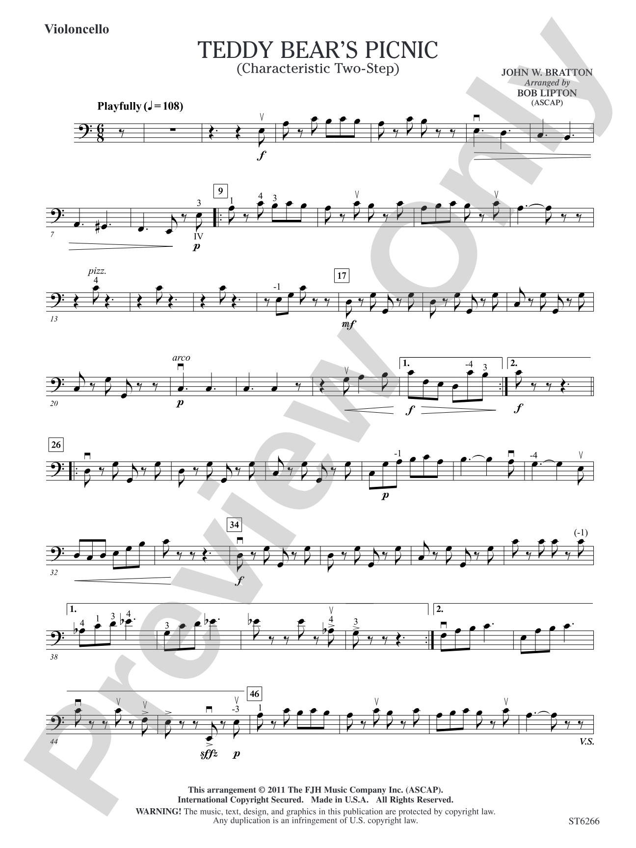 Teddy Bear's Picnic: Violoncello