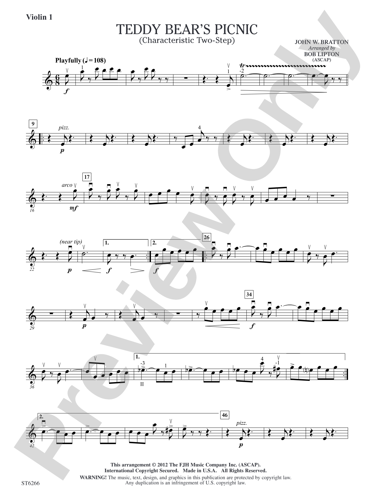 Teddy Bear's Picnic: Violin 1