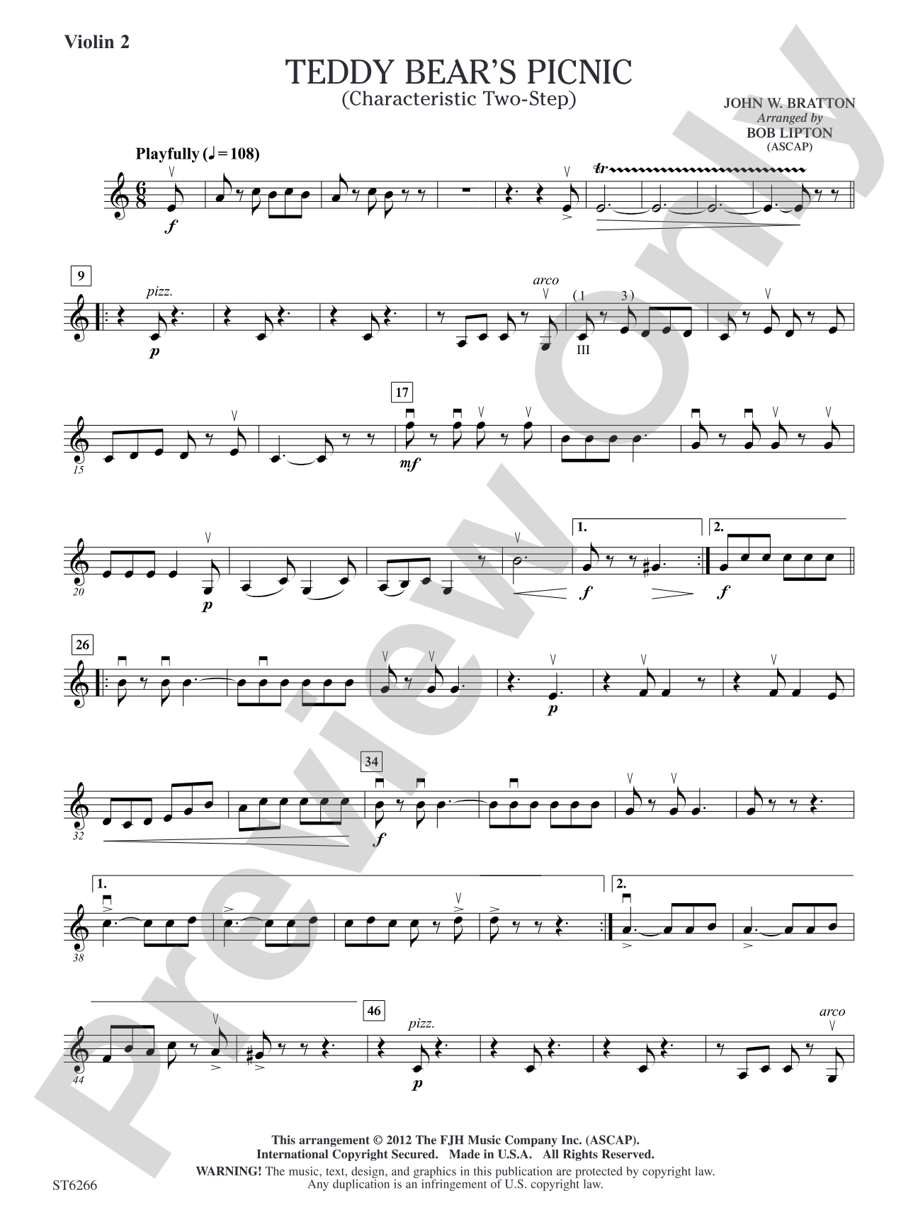 Teddy Bear's Picnic: Violin 2