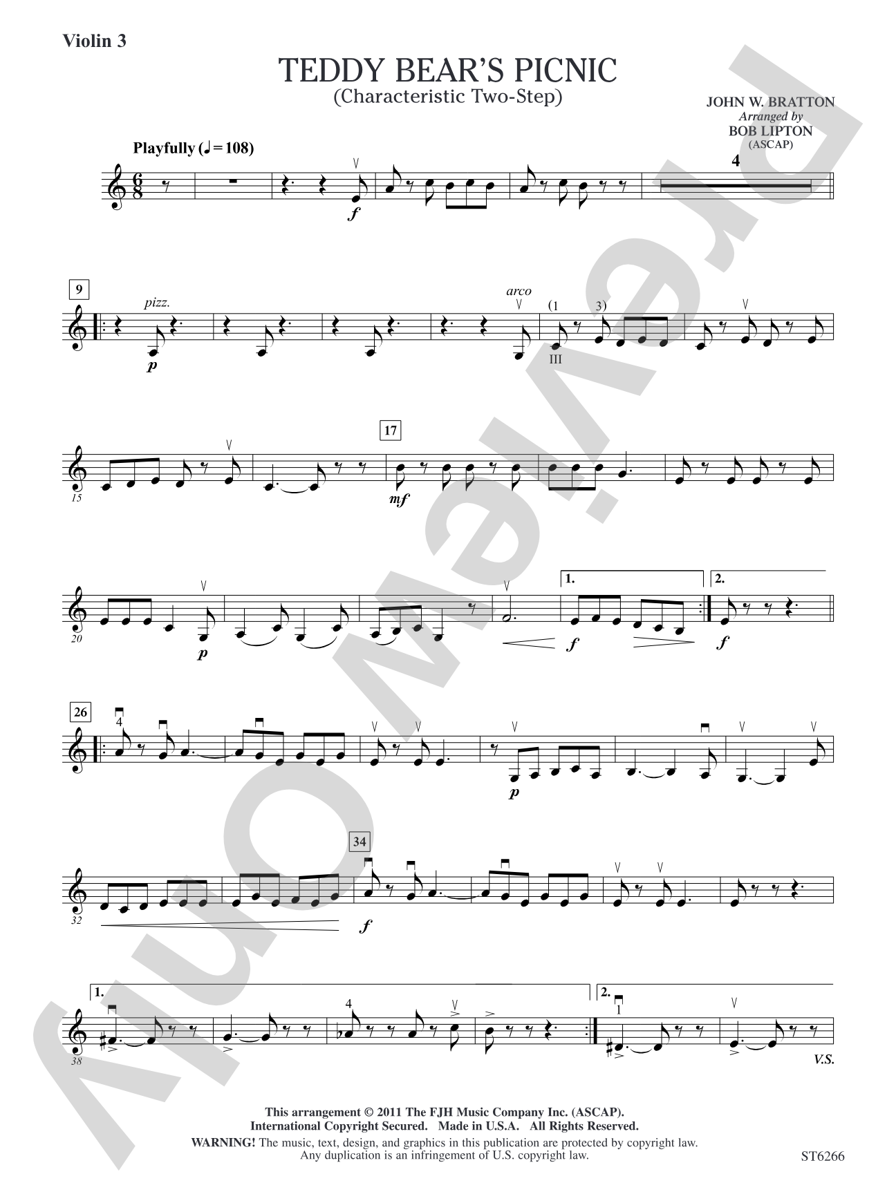 Teddy Bear's Picnic: Violin 3 (Viola T.C.)