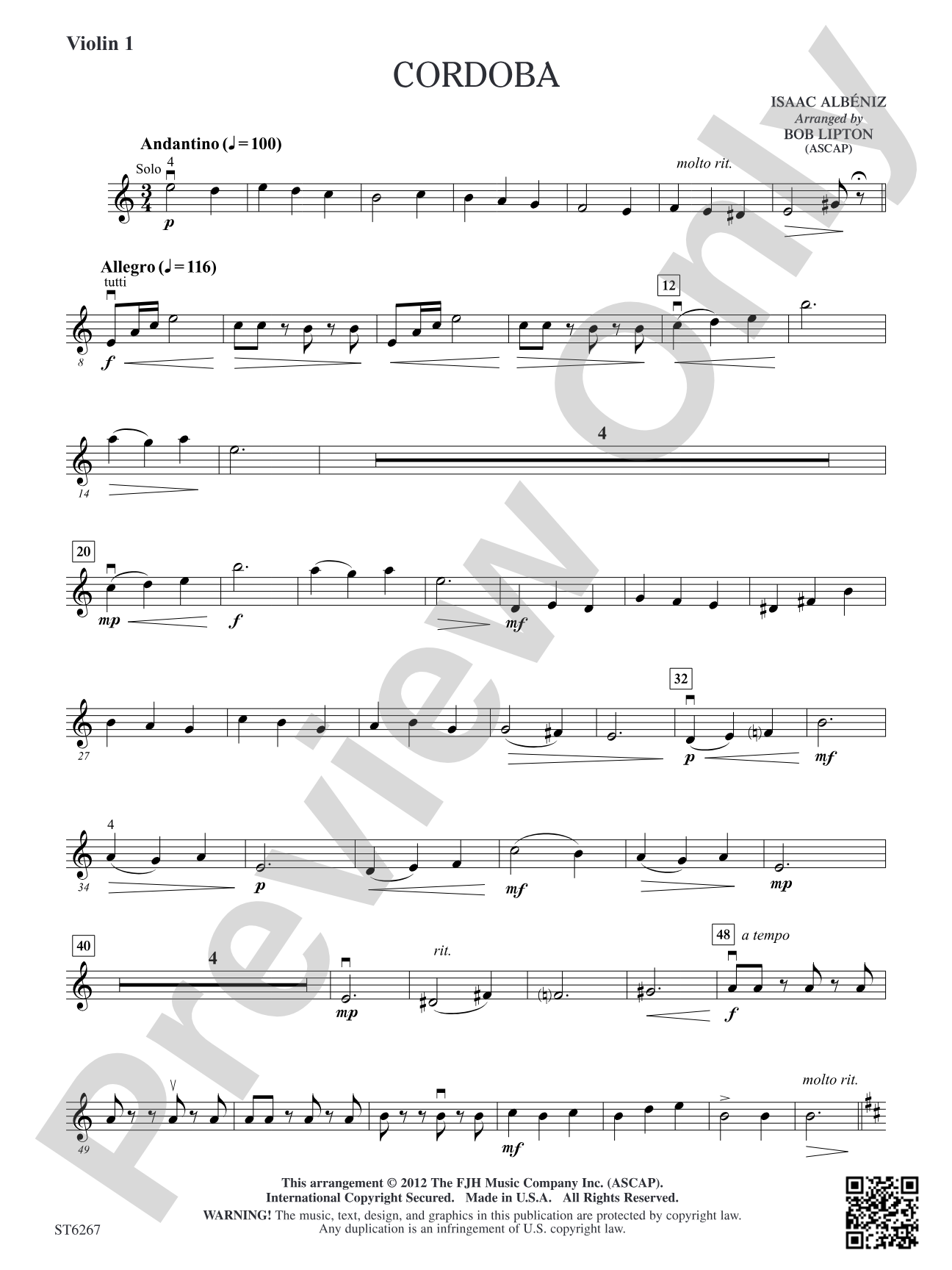Cordoba: Violin 1