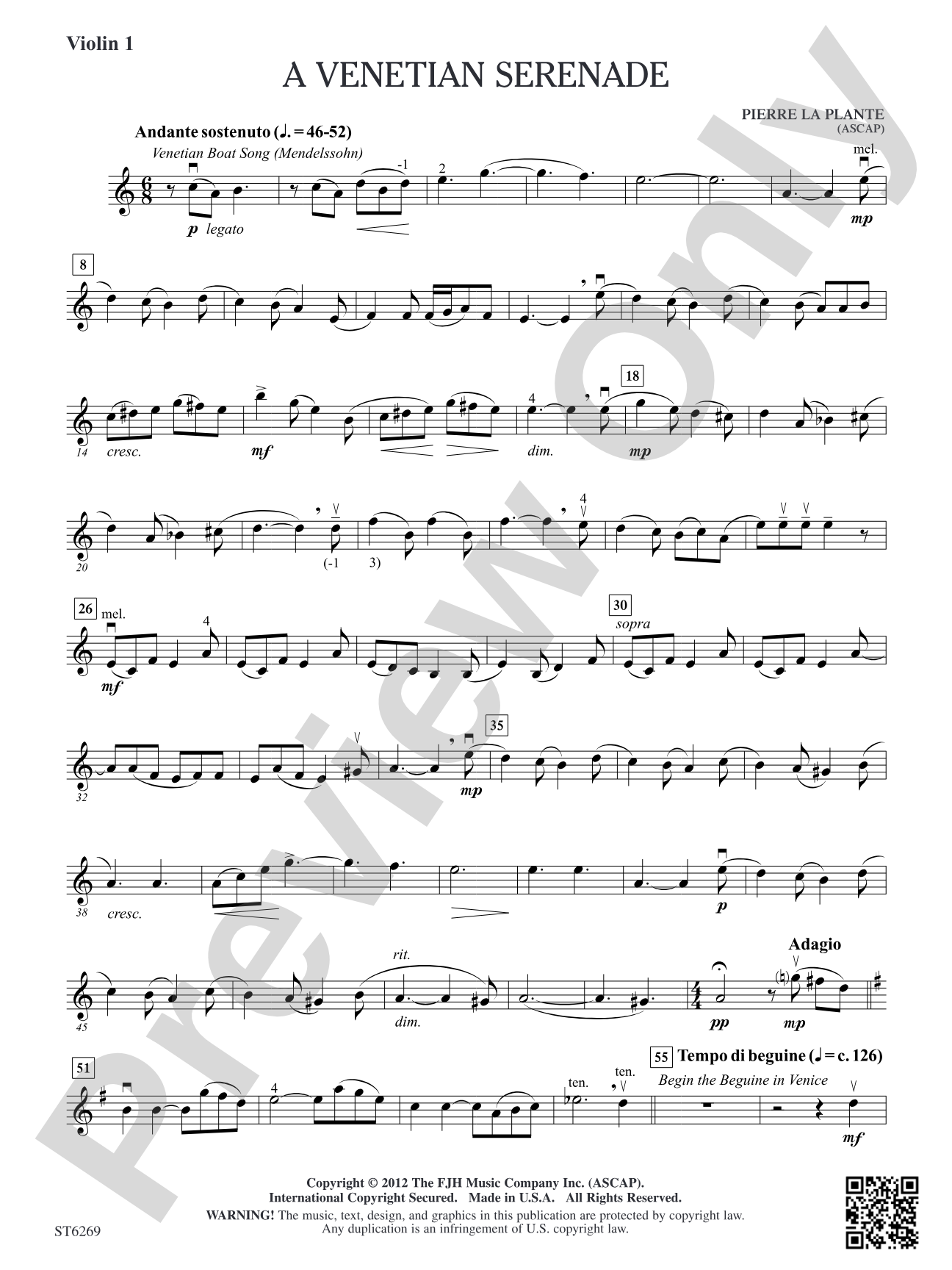 A Venetian Serenade: Violin 1