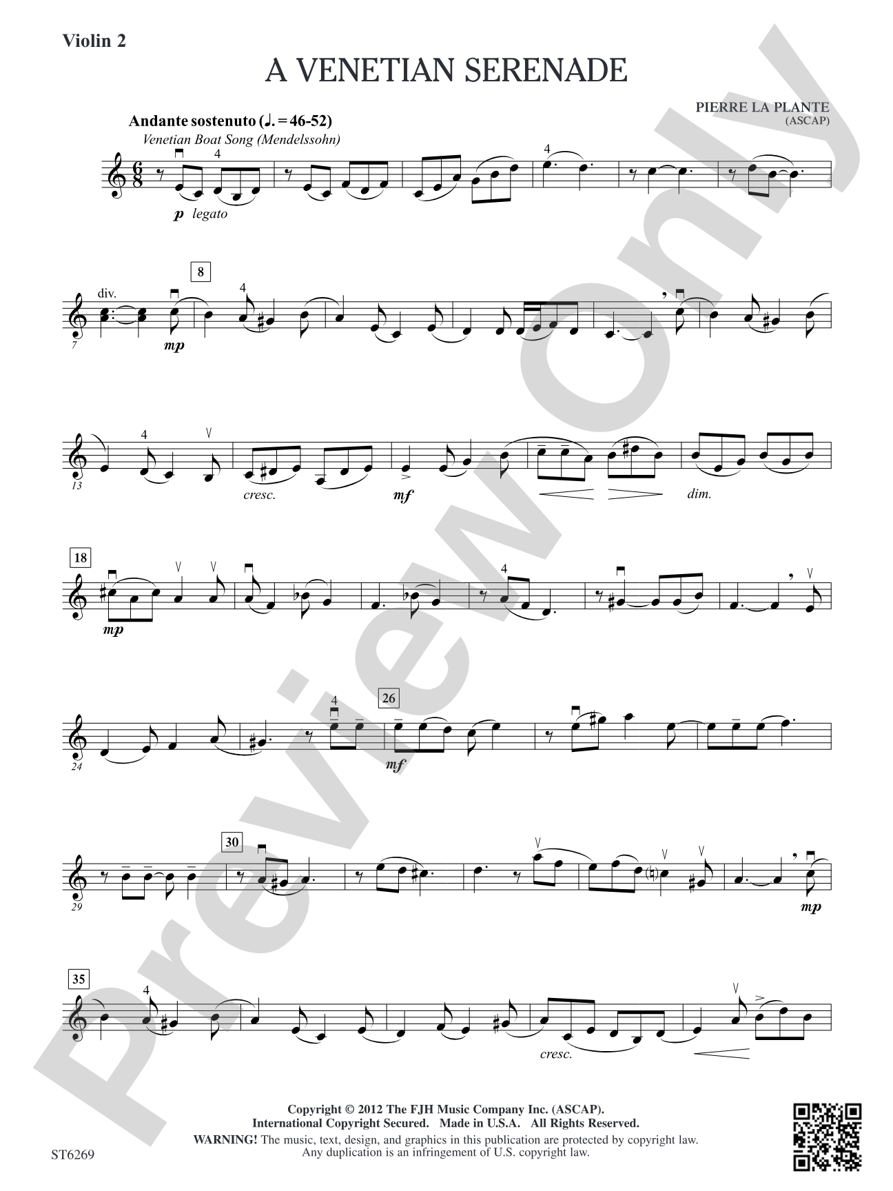 A Venetian Serenade: Violin 2