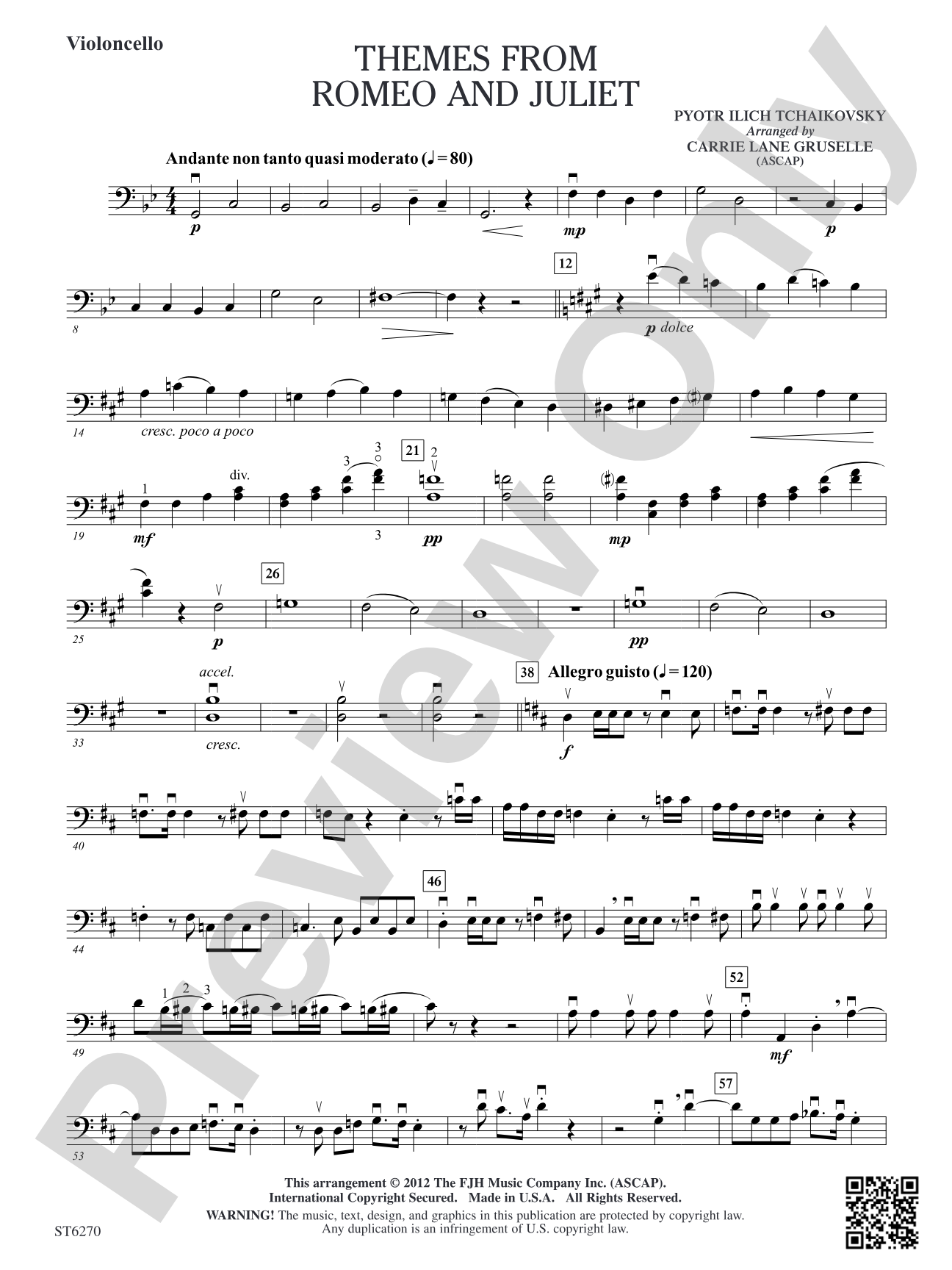 Themes from Romeo and Juliet: Violoncello