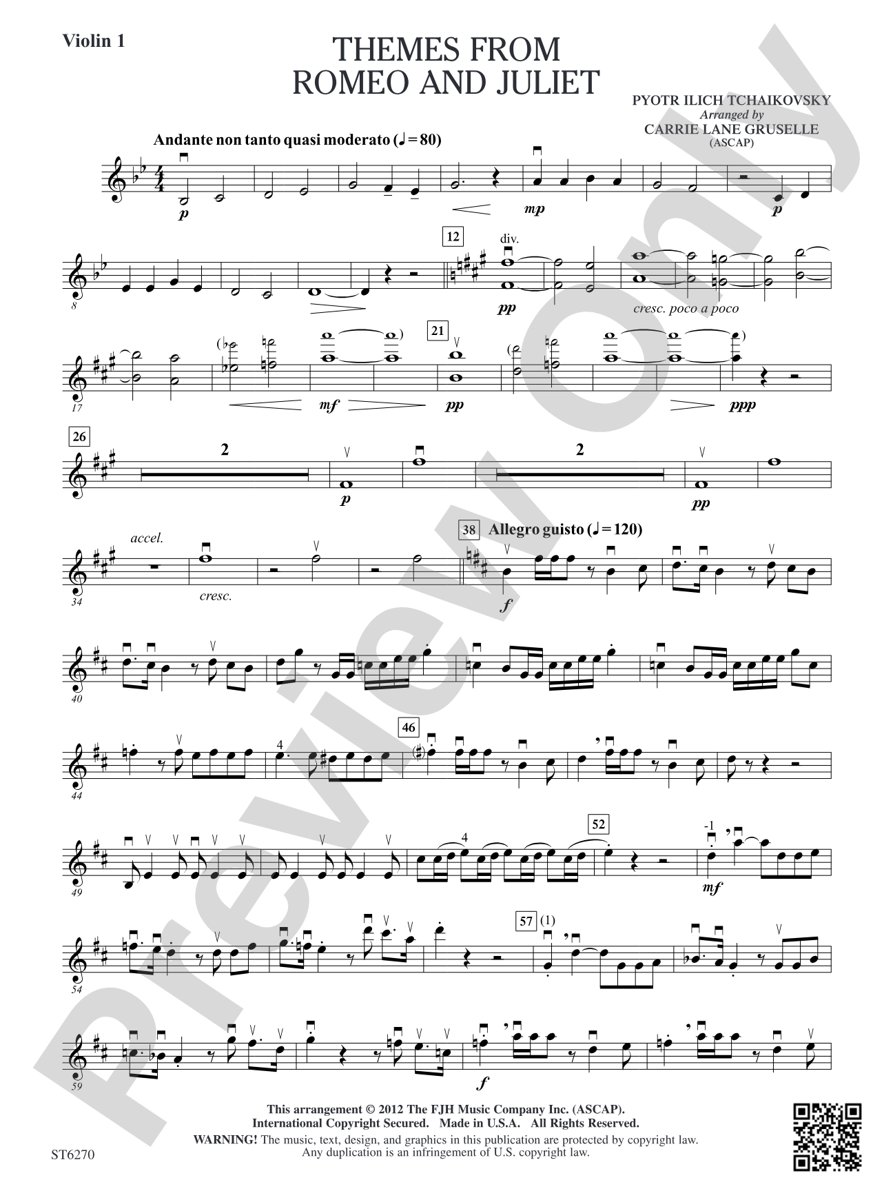 Themes from Romeo and Juliet: Violin 1