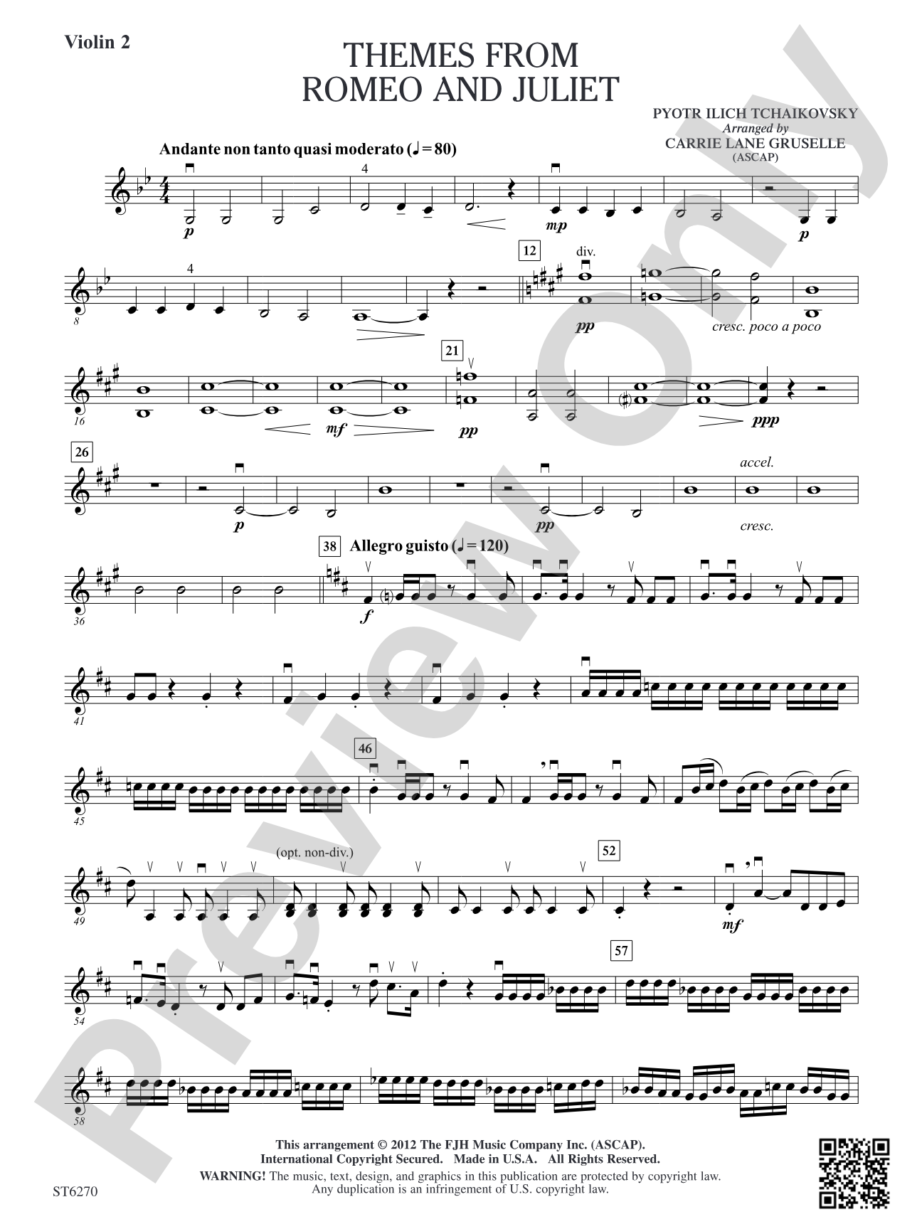 Themes from Romeo and Juliet: Violin 2