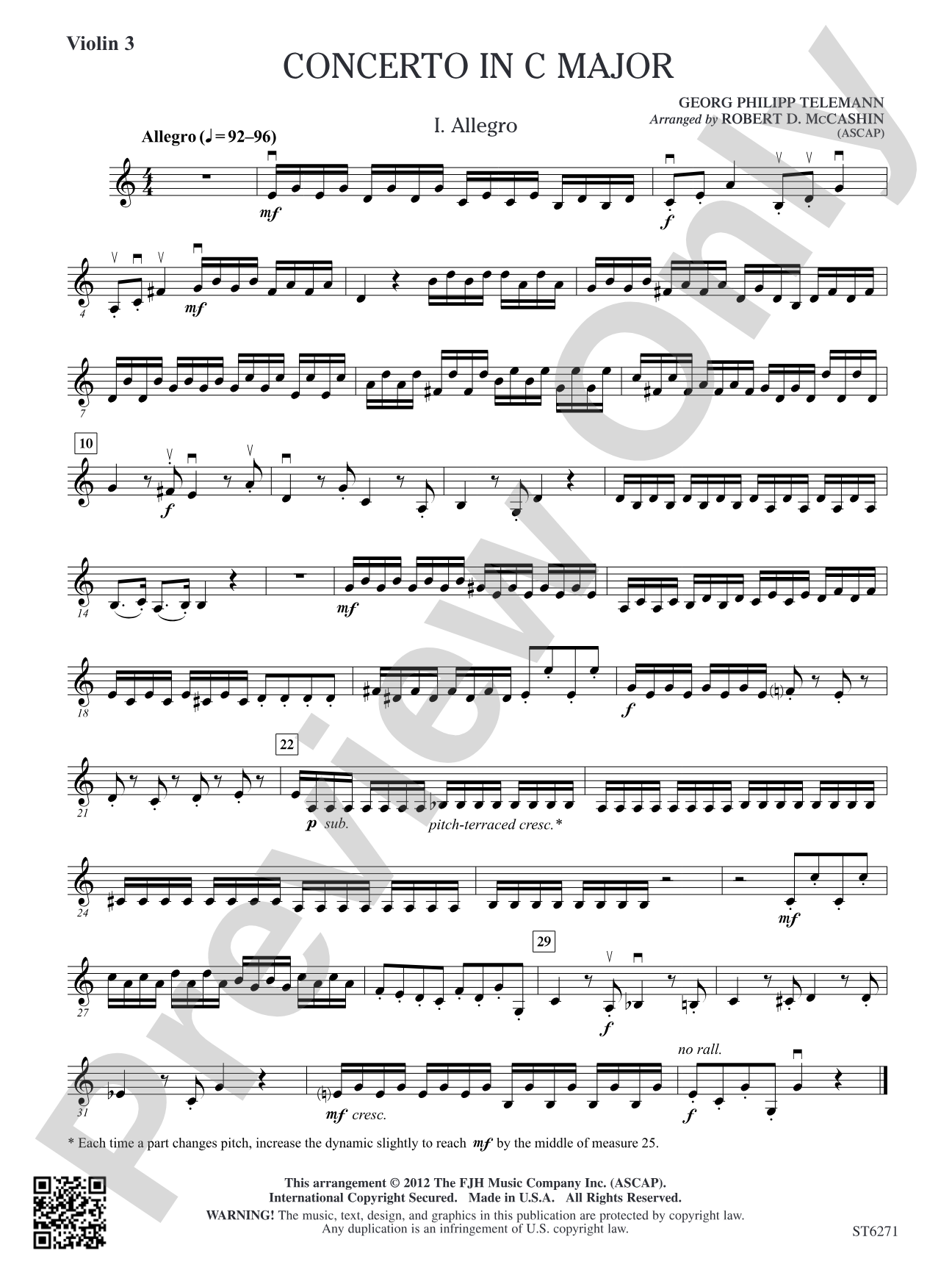 Concerto in C Major: Violin 3 (Viola T.C.)