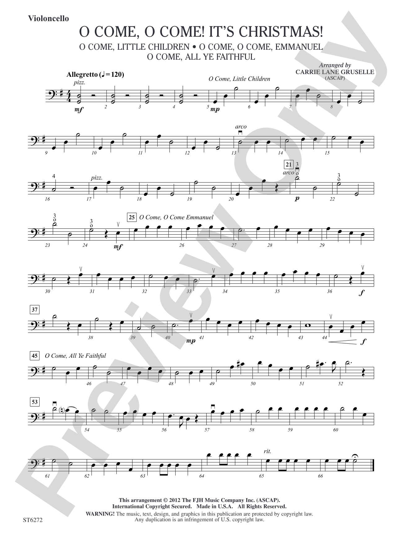 O Come, O Come! It's Christmas!: Violoncello