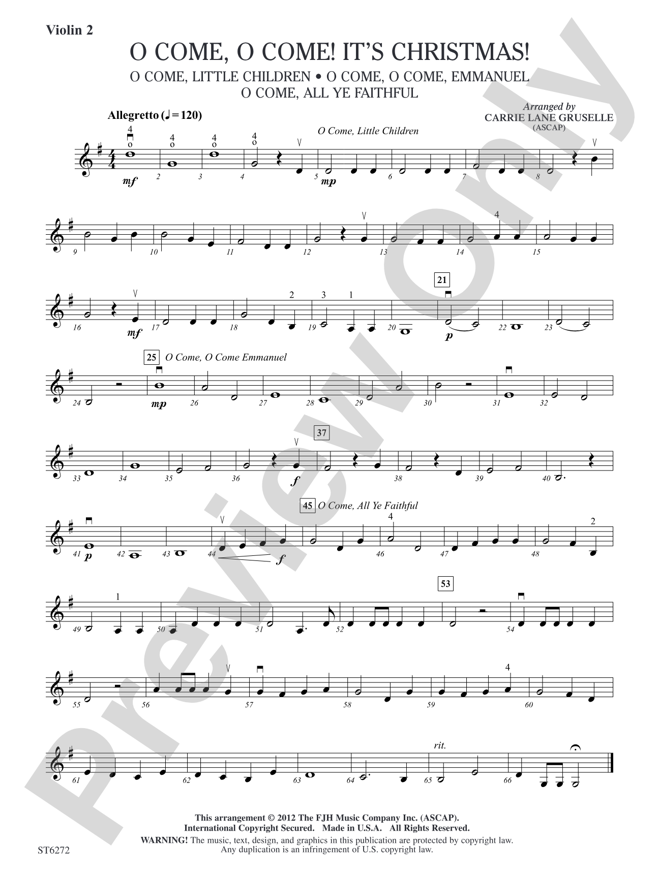 O Come, O Come! It's Christmas!: Violin 2 (Viola T.C.)