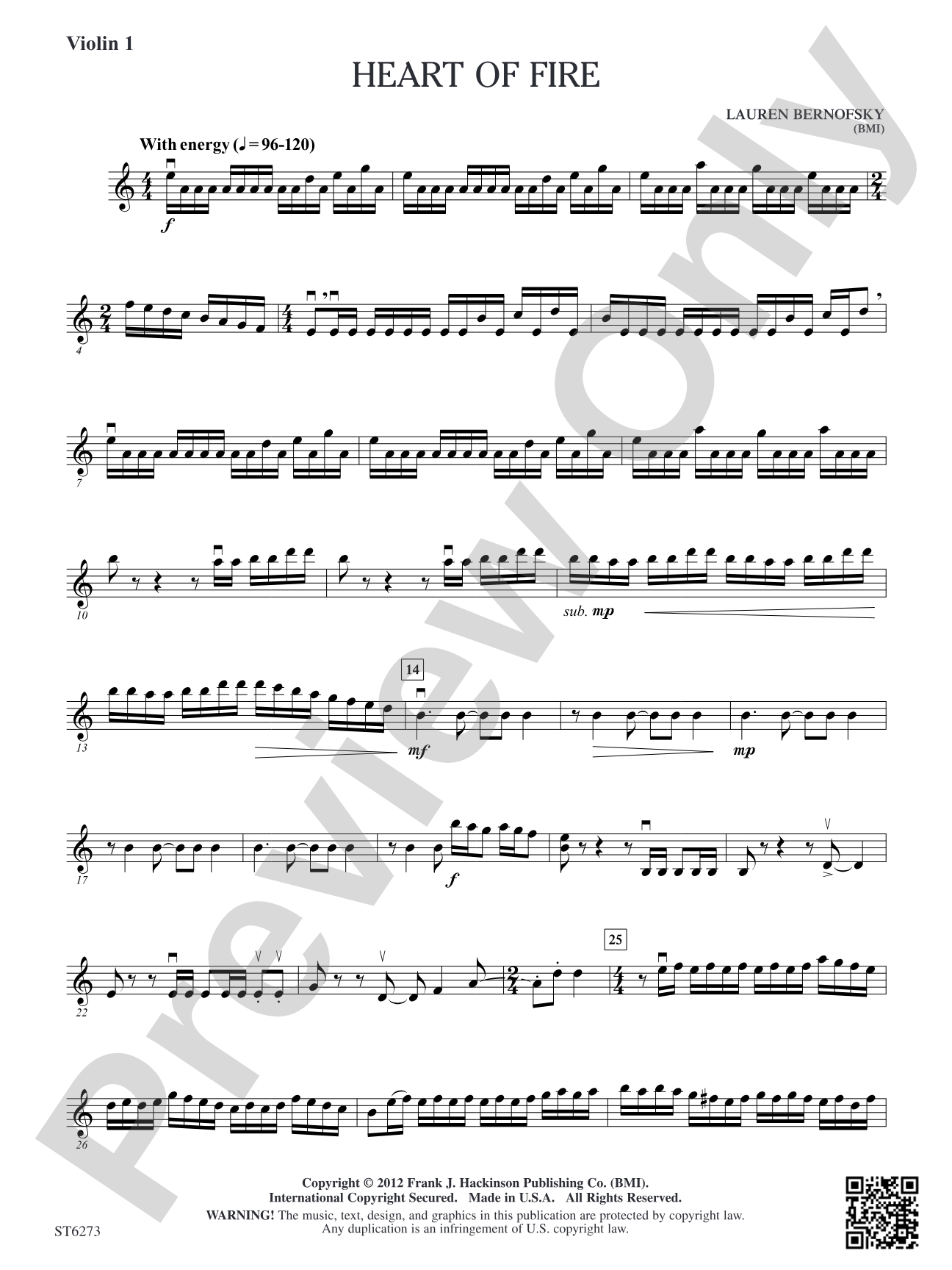 Heart of Fire: Violin 1